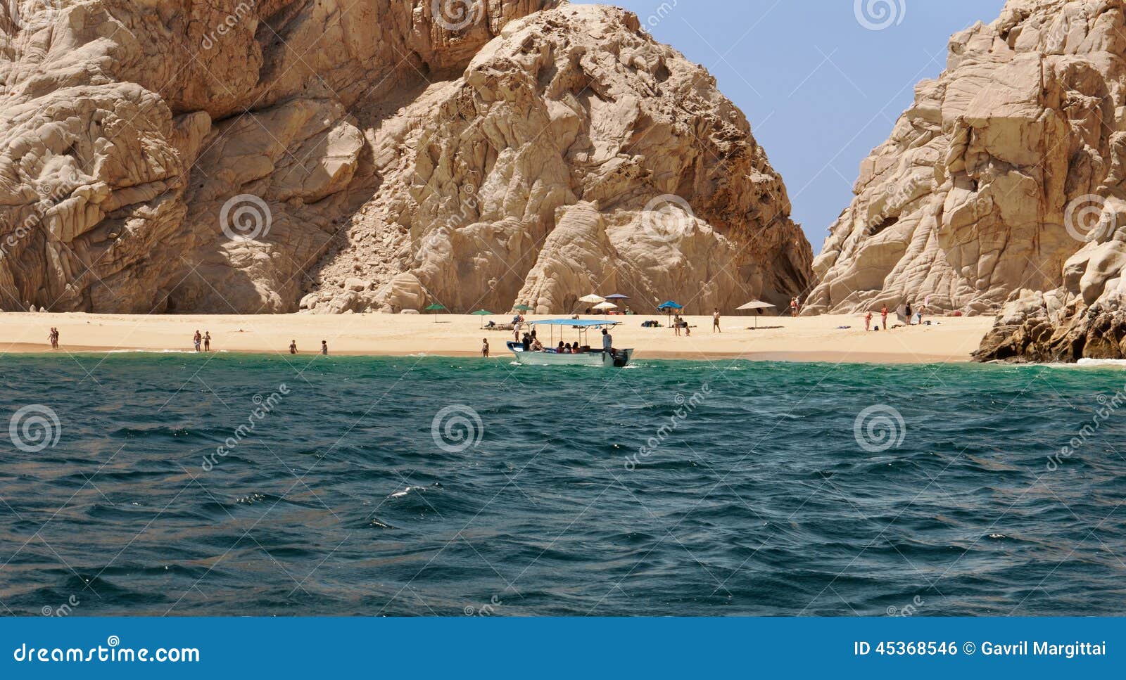 Water Taxi at Lovers Beach Cabo San Lucas Stock Photo - Image of