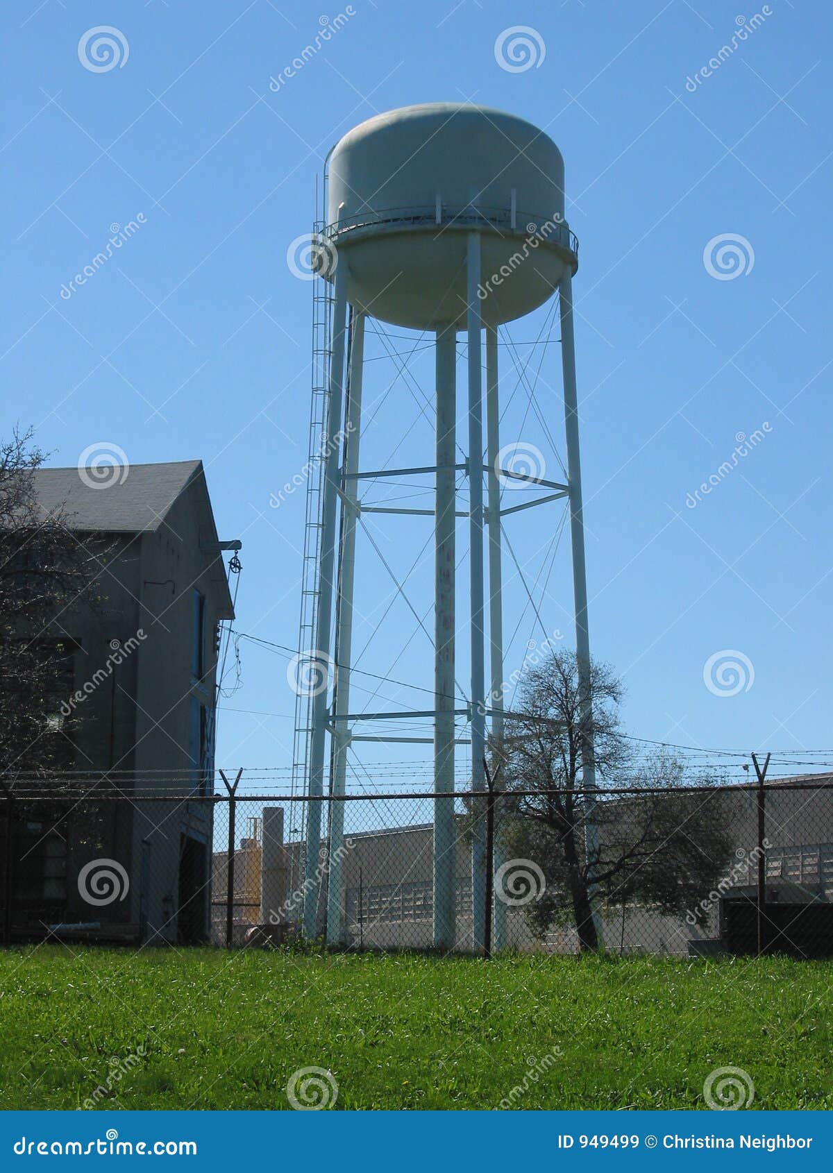 Water tower stock image. Image of township, fence, industrial 949499