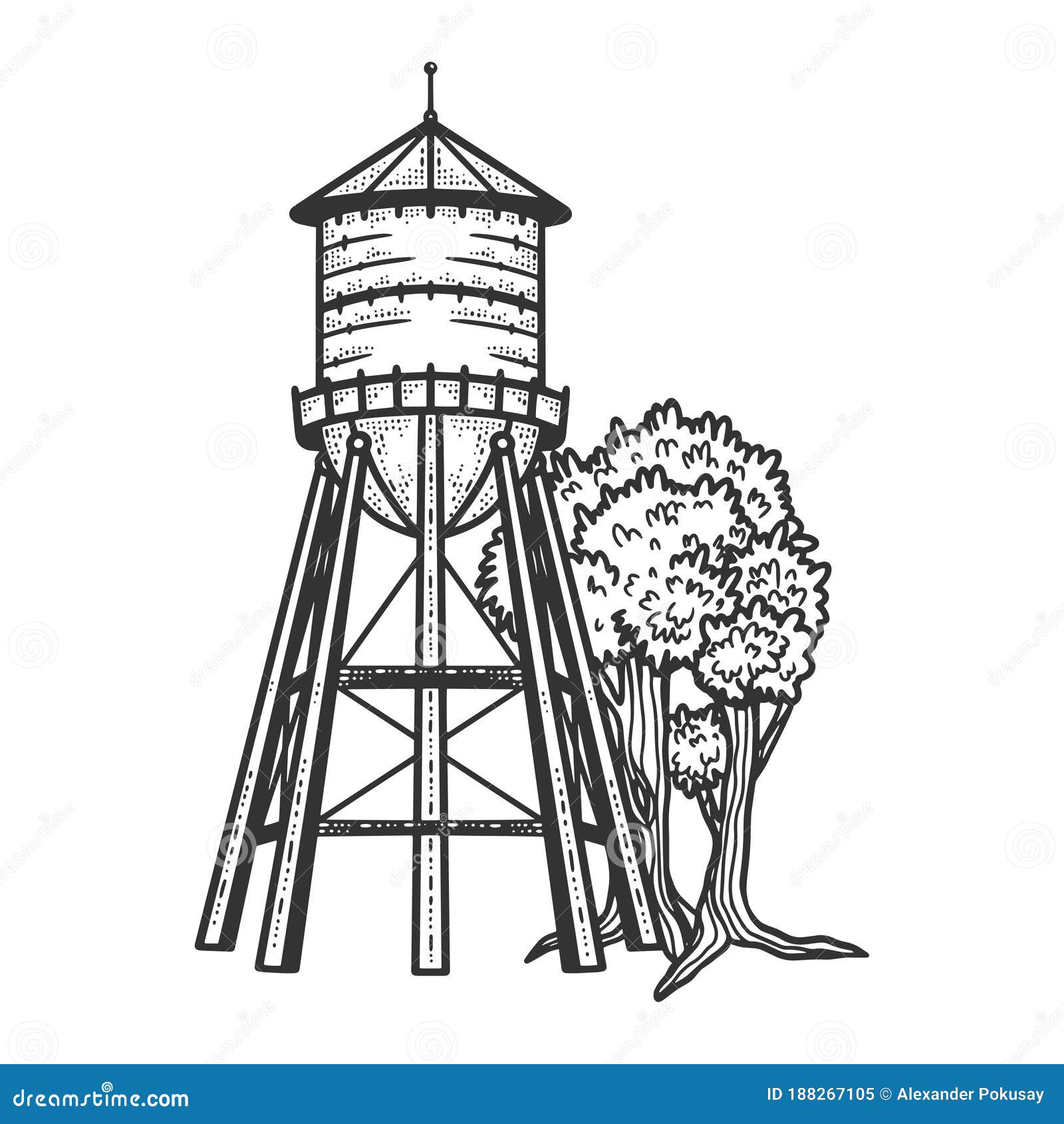 Water Tower Sketch