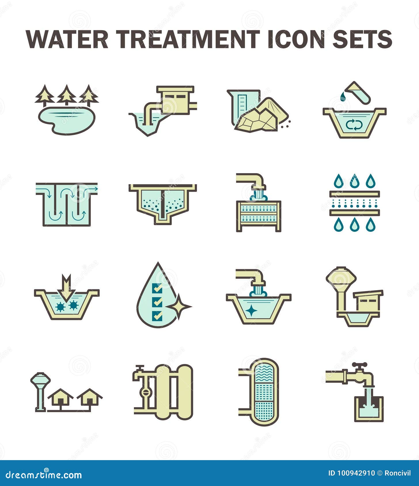 Water treatment icon stock vector. Illustration of facility 100942910