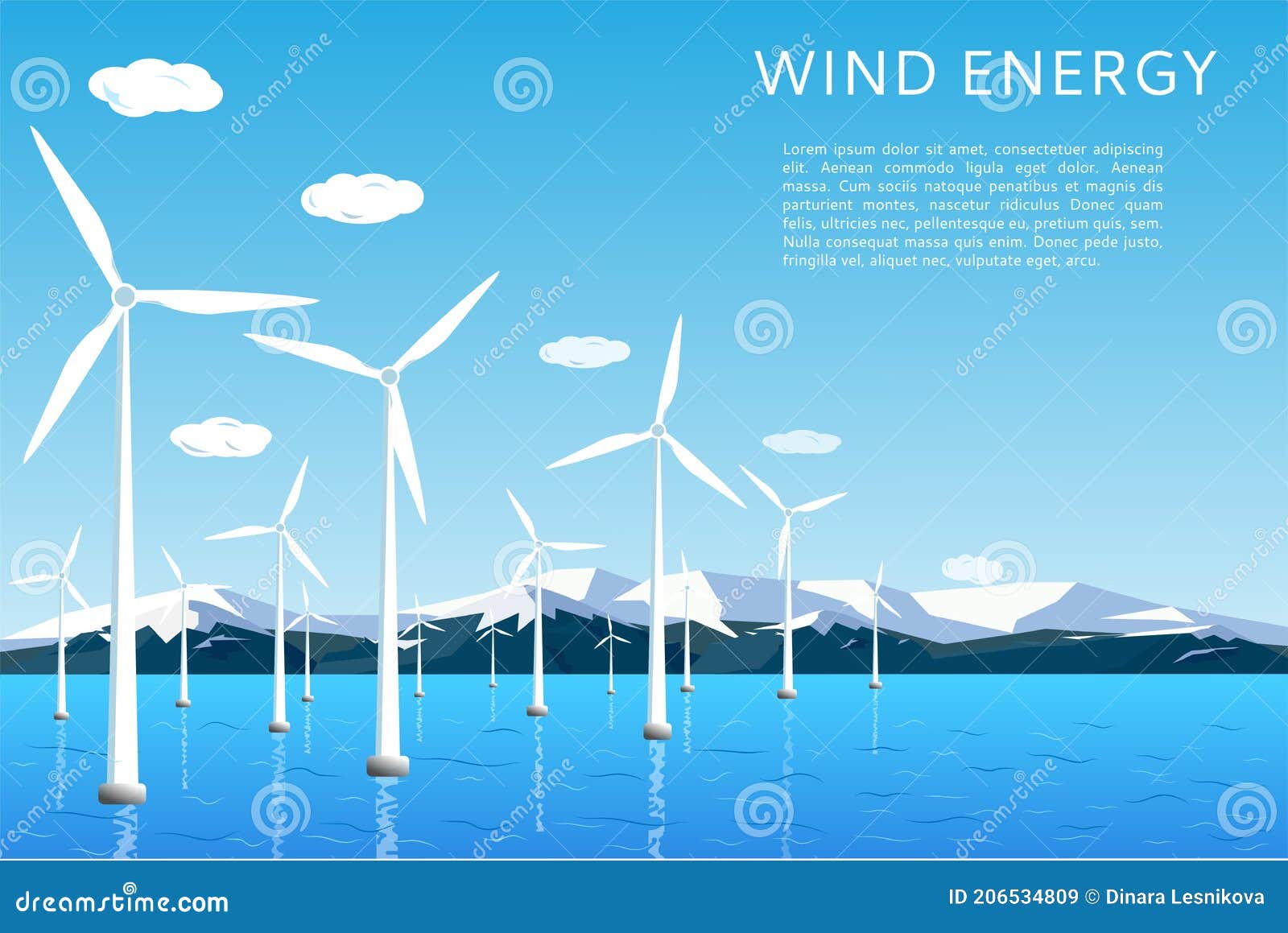 Offshore and Onshore Wind Farms. Wind Turbines in the Sea in the Ocean ...