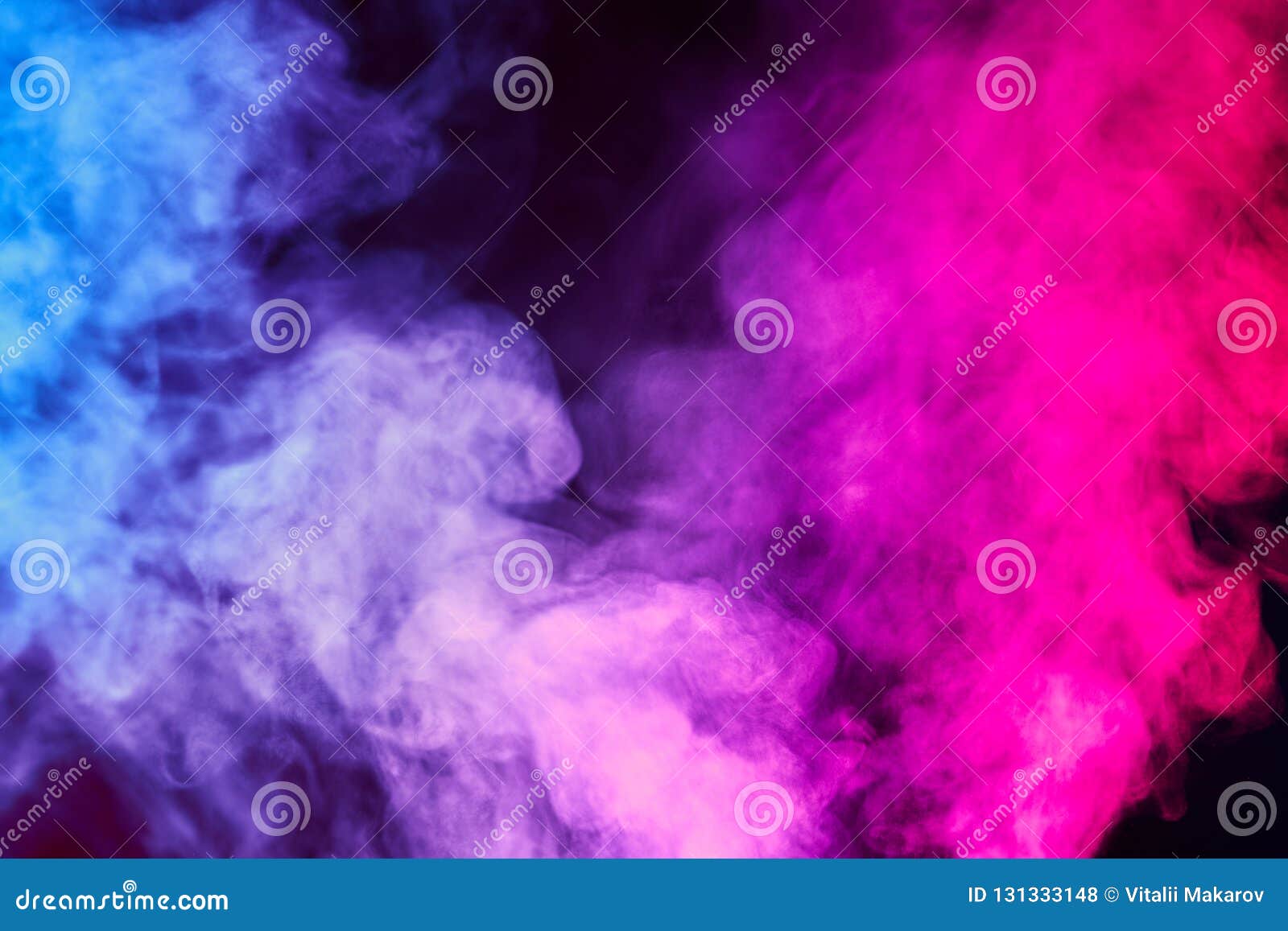 water vapor with the effects of the laser beam and a multicolored light