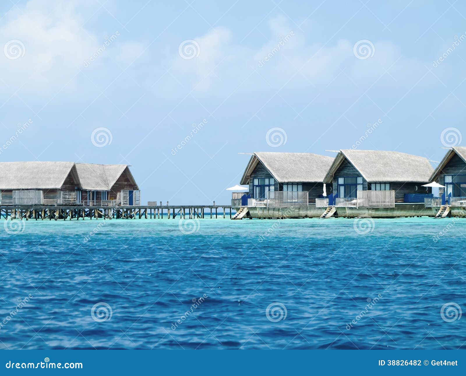 Water Villa Cottages On Island Stock Photo Image Of Blue