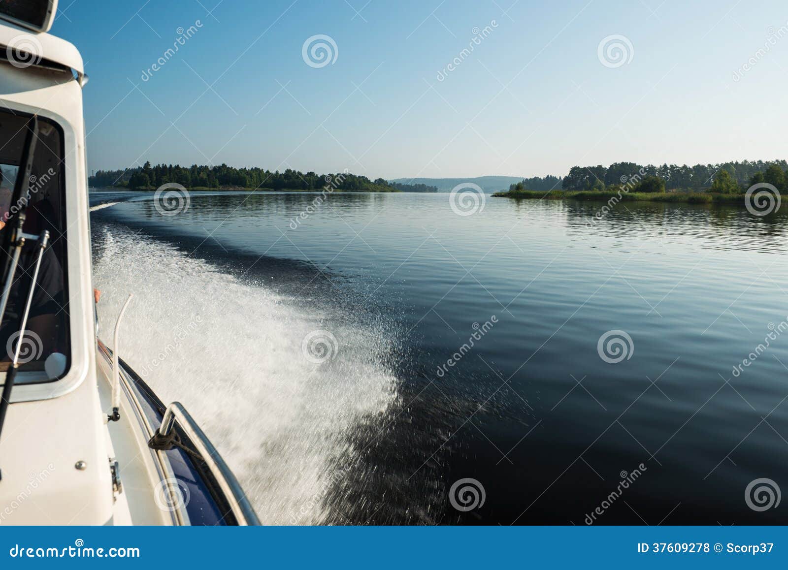 Water wake stock photo. Image of blue, power, sunshine 37609278
