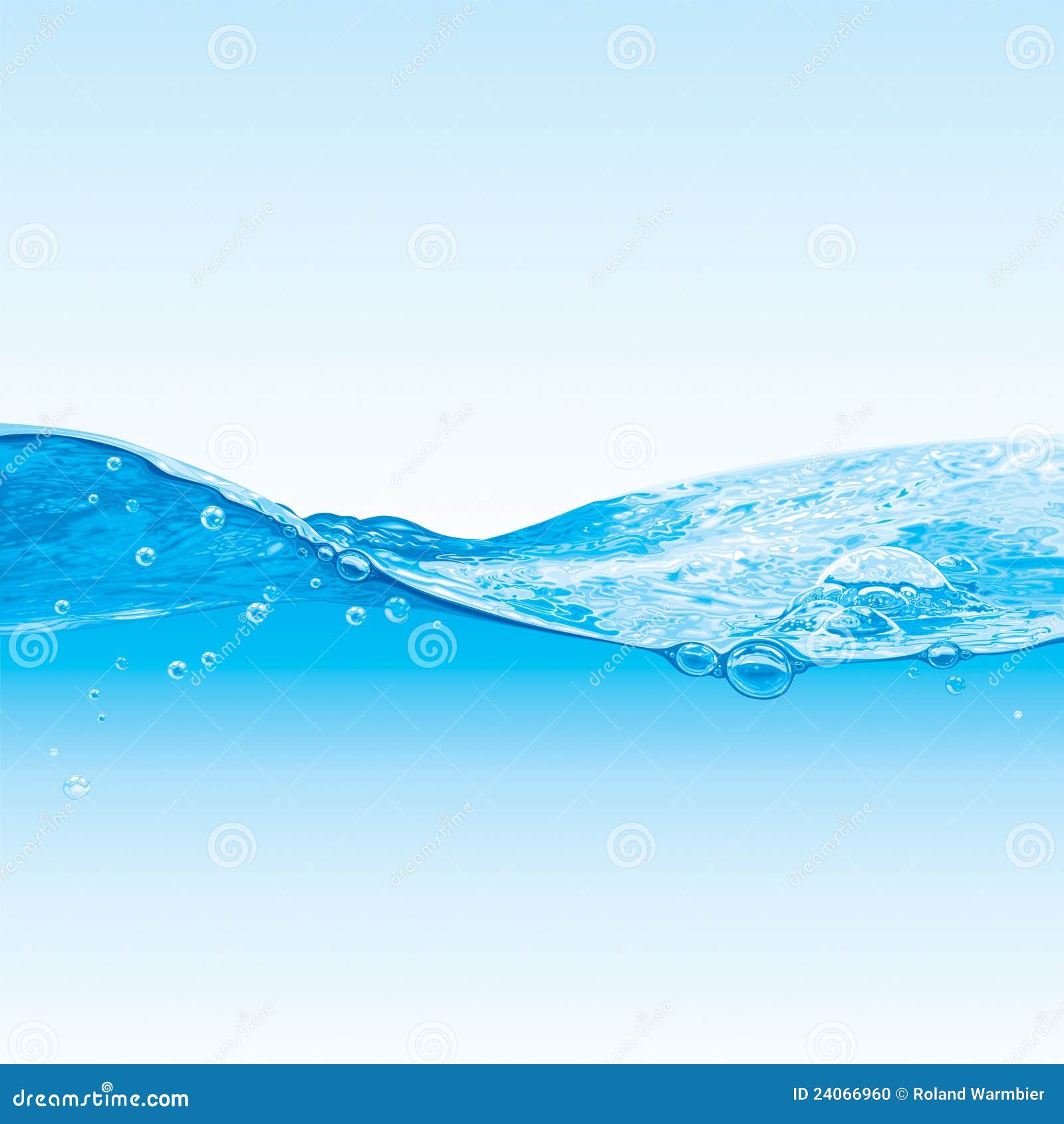 water wave background with bubbles