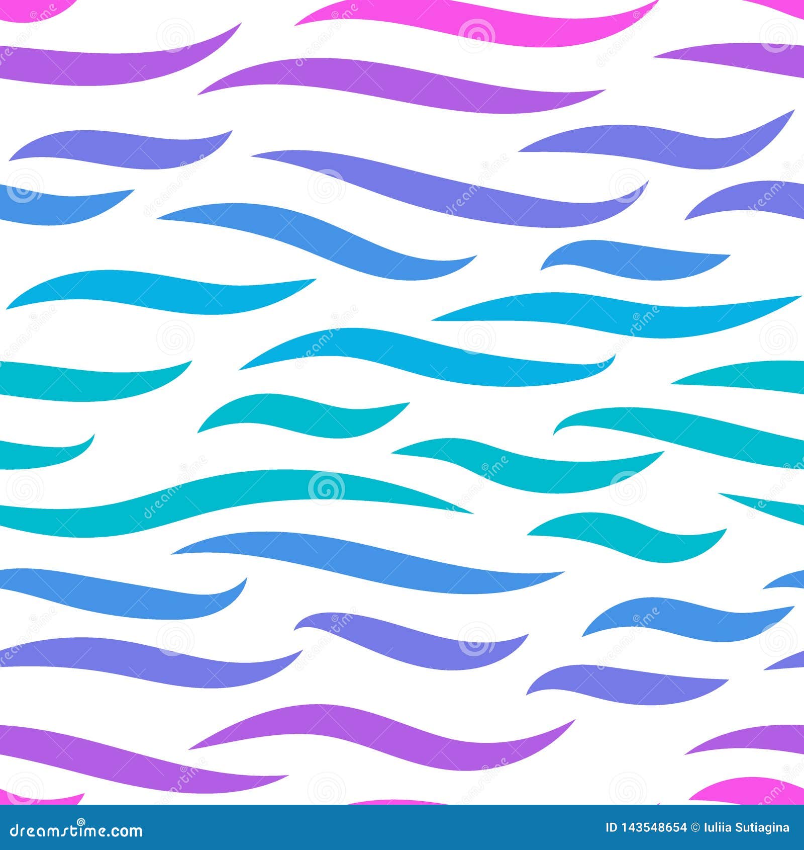 water waves seamless pattern, curve lines. multycolor rhythmic waves