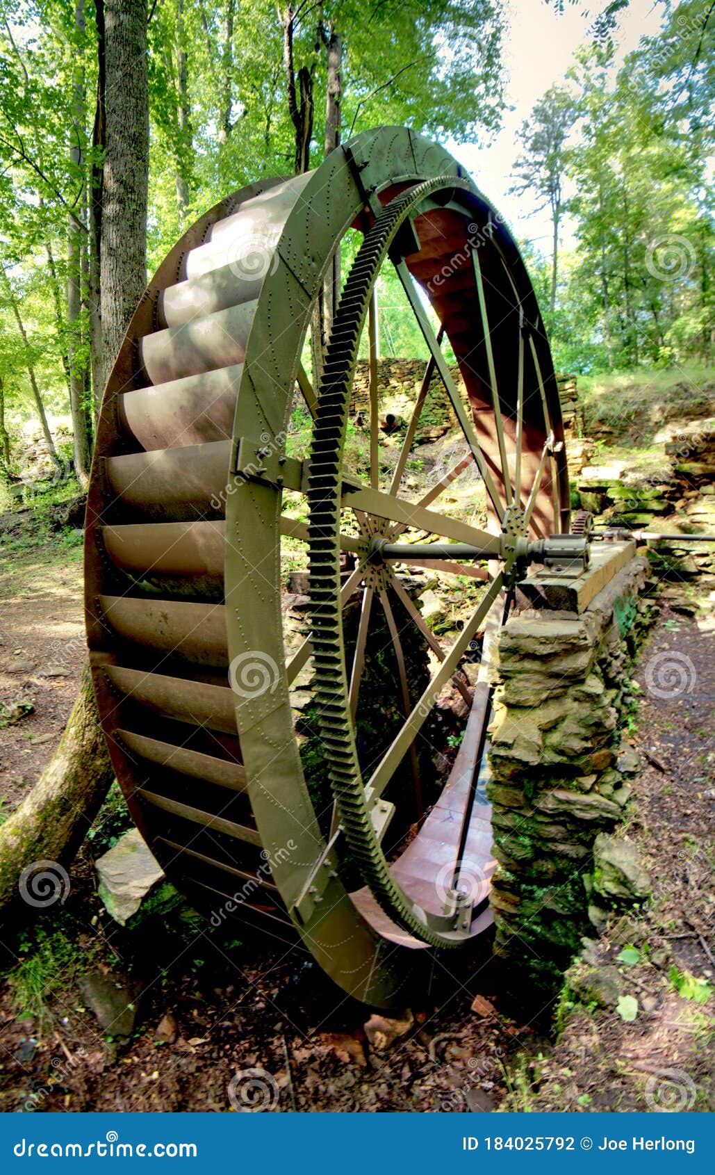 The Water Wheel Left from and Old Grist Mill. Stock Photo Image of