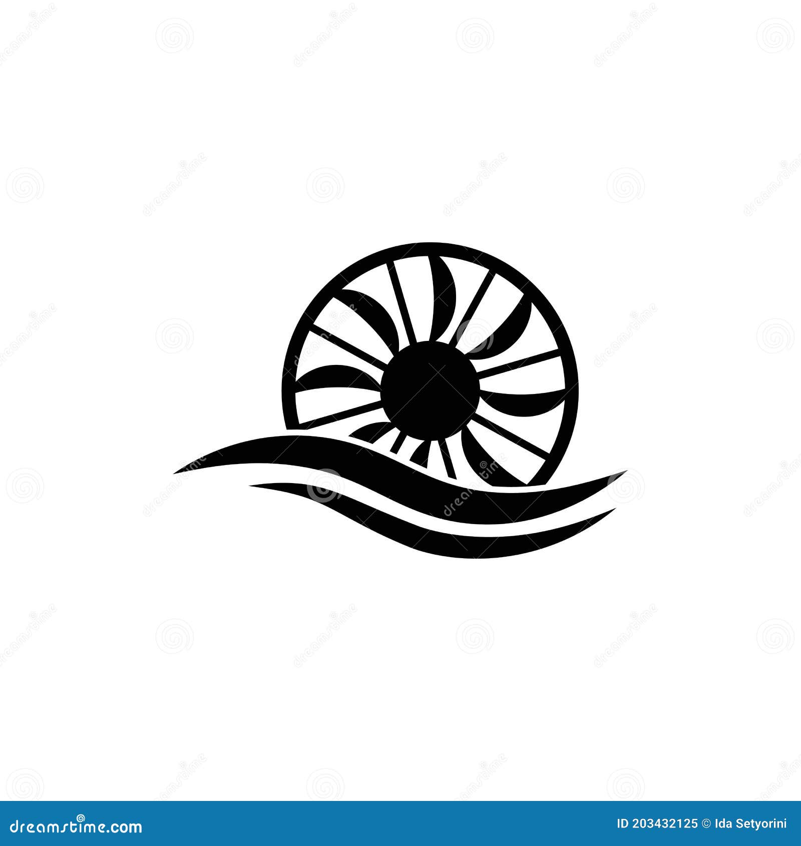 Water wheel logo stock vector. Illustration of icon 203432125
