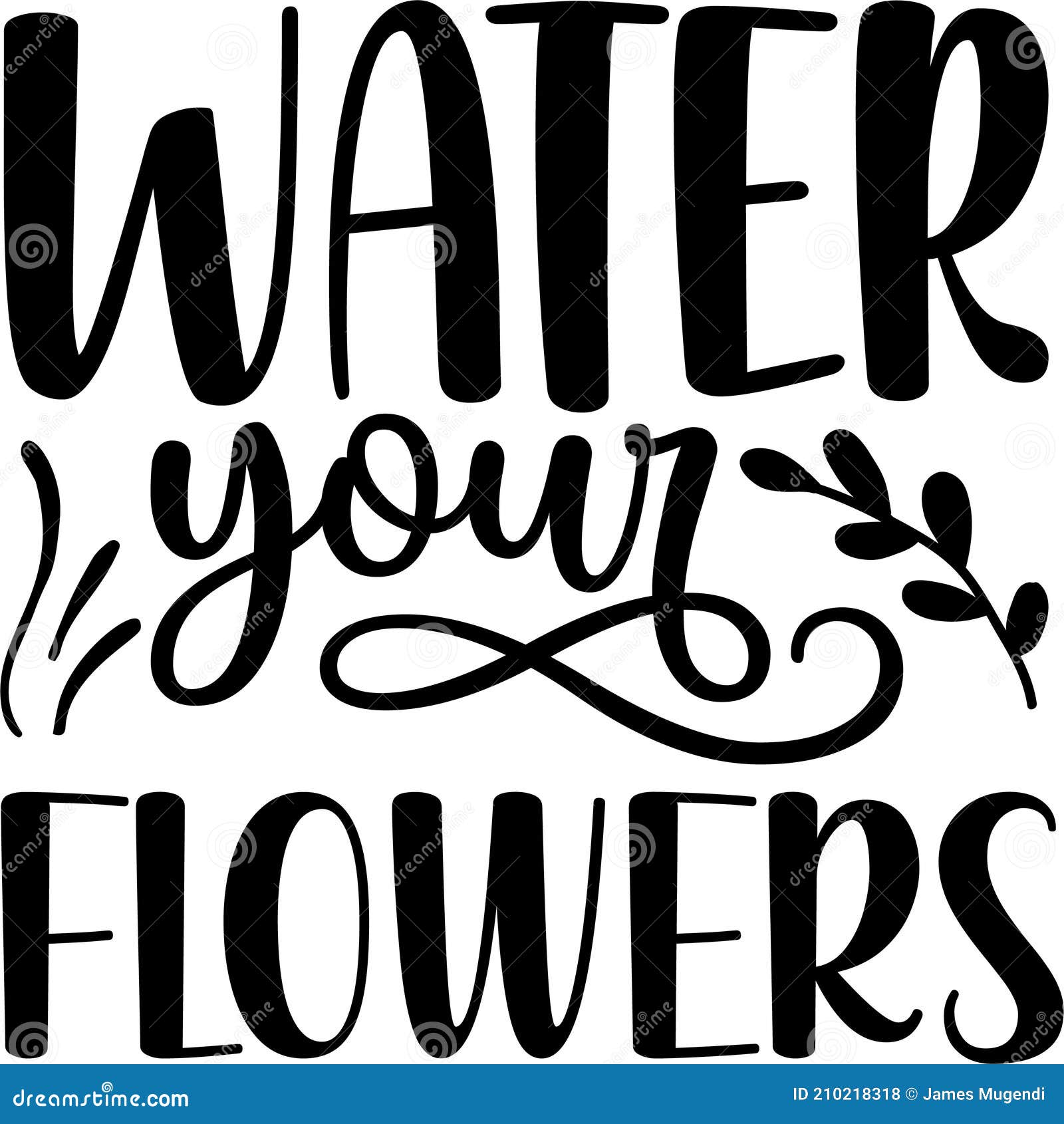 Water Your Flowers, Spring Vector Stock Vector Illustration of