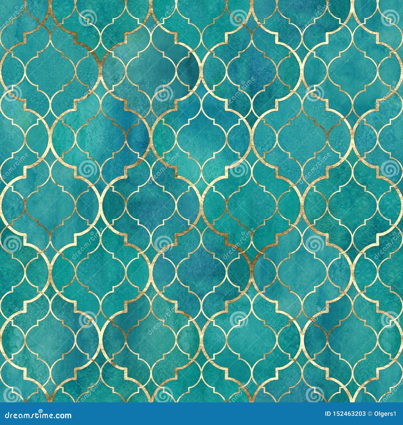 Watercolor Abstract Geometric Seamless Pattern. Arab Tiles ...