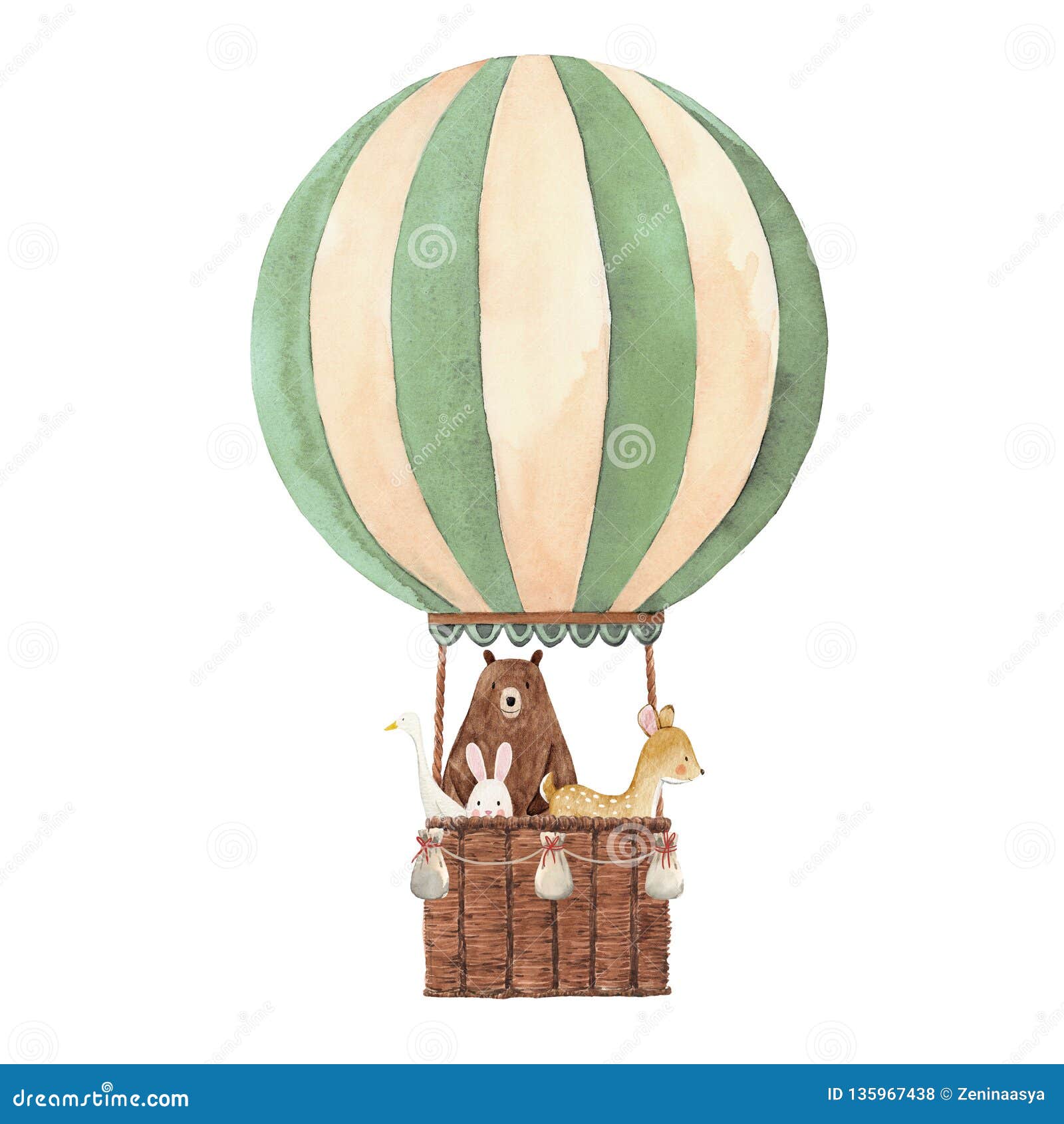 watercolor air baloon 