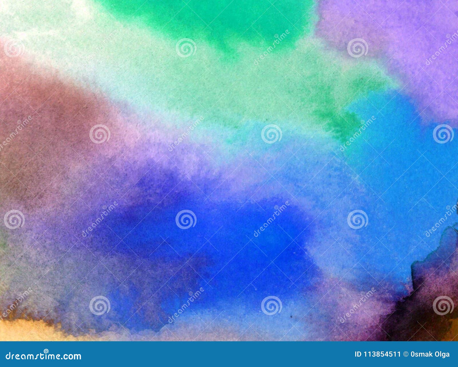 Watercolor Art Background Abstract Beautiful Blue Pink Violet Sky ...