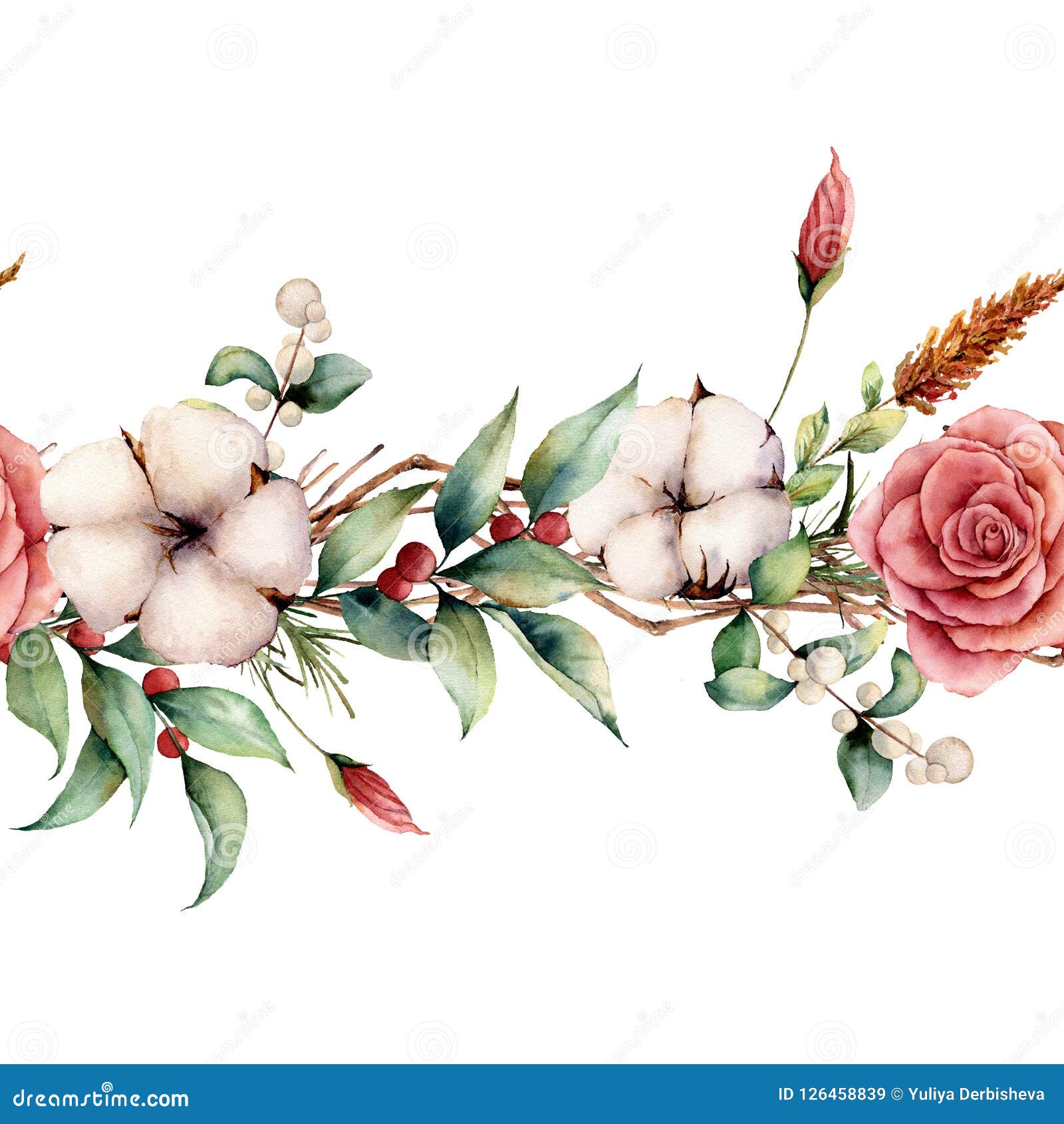Watercolor Autumn Seamless Border With Plants Flowers And Berries Hand Painted Cotton Rose Lagurus Leaves And Stock Illustration Illustration Of Invitation Florist Watercolor Autumn Seamless Border With Plants Flowers And Berries Hand Painted Cotton Rose Lagurus Leaves And Stock Illustration Illustration Of Invitation Florist