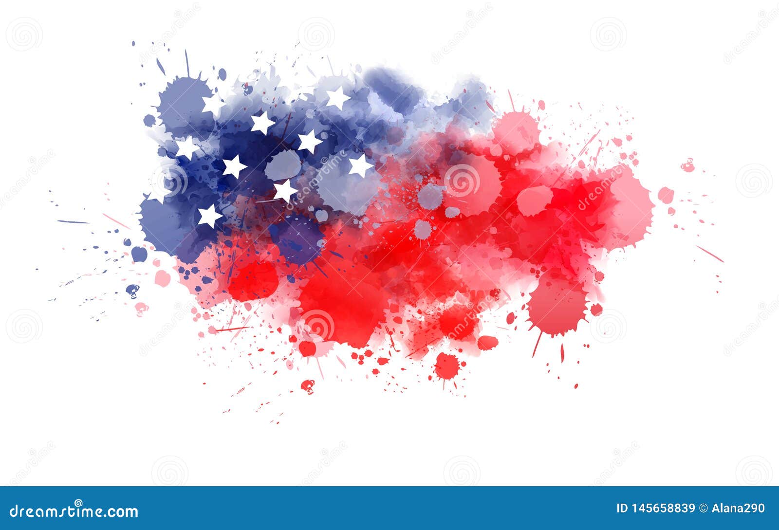 Watercolor Background In Usa Flag Colors Stock Vector Illustration Of