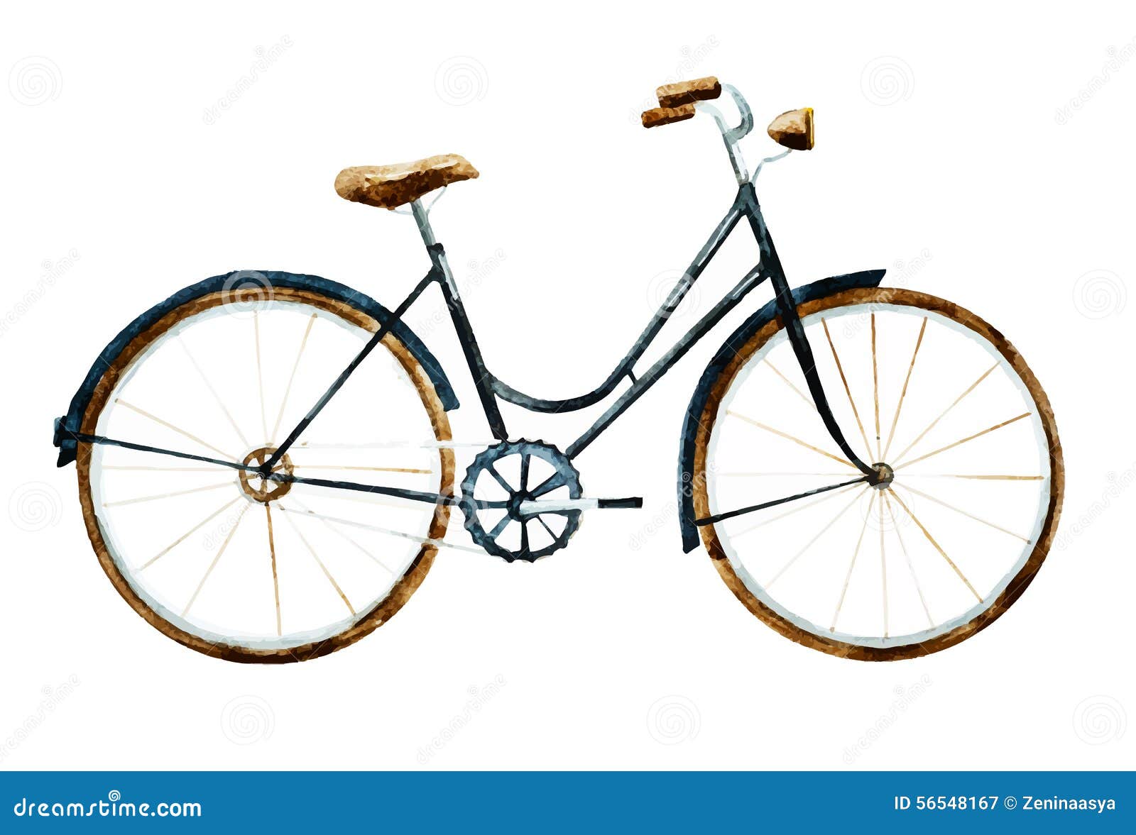 Watercolor bike stock vector. Illustration of blue, vector 56548167