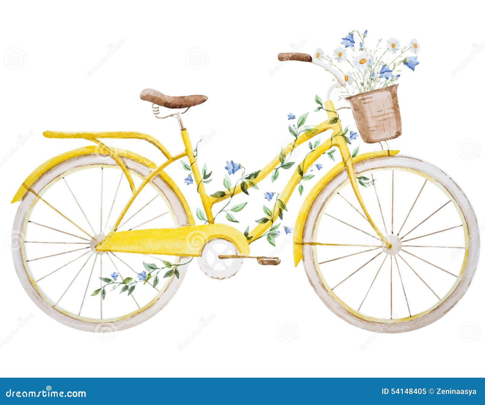 Watercolor Bike Bicycle Stock Vector Image 54148405