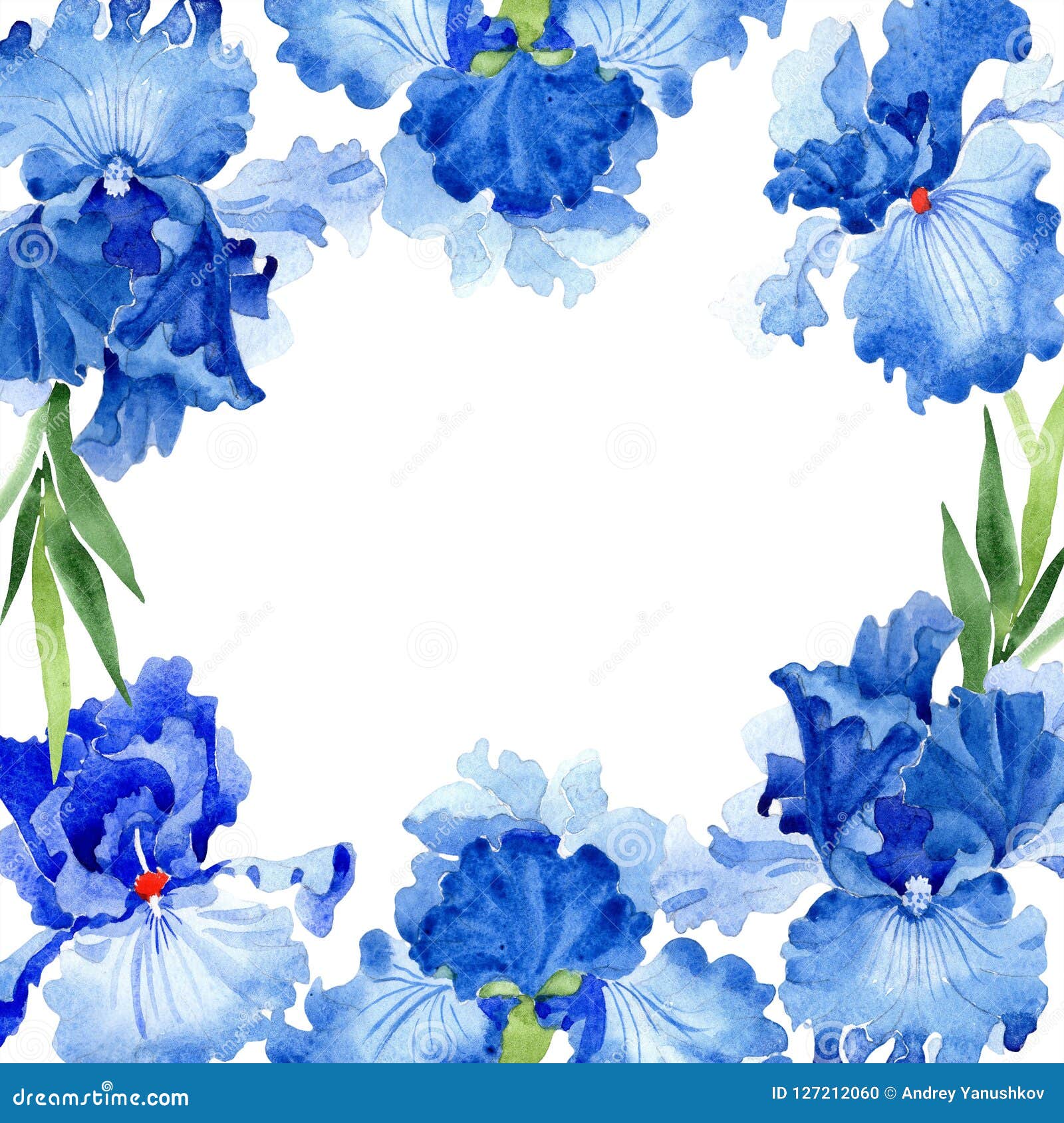 blue flower corner border