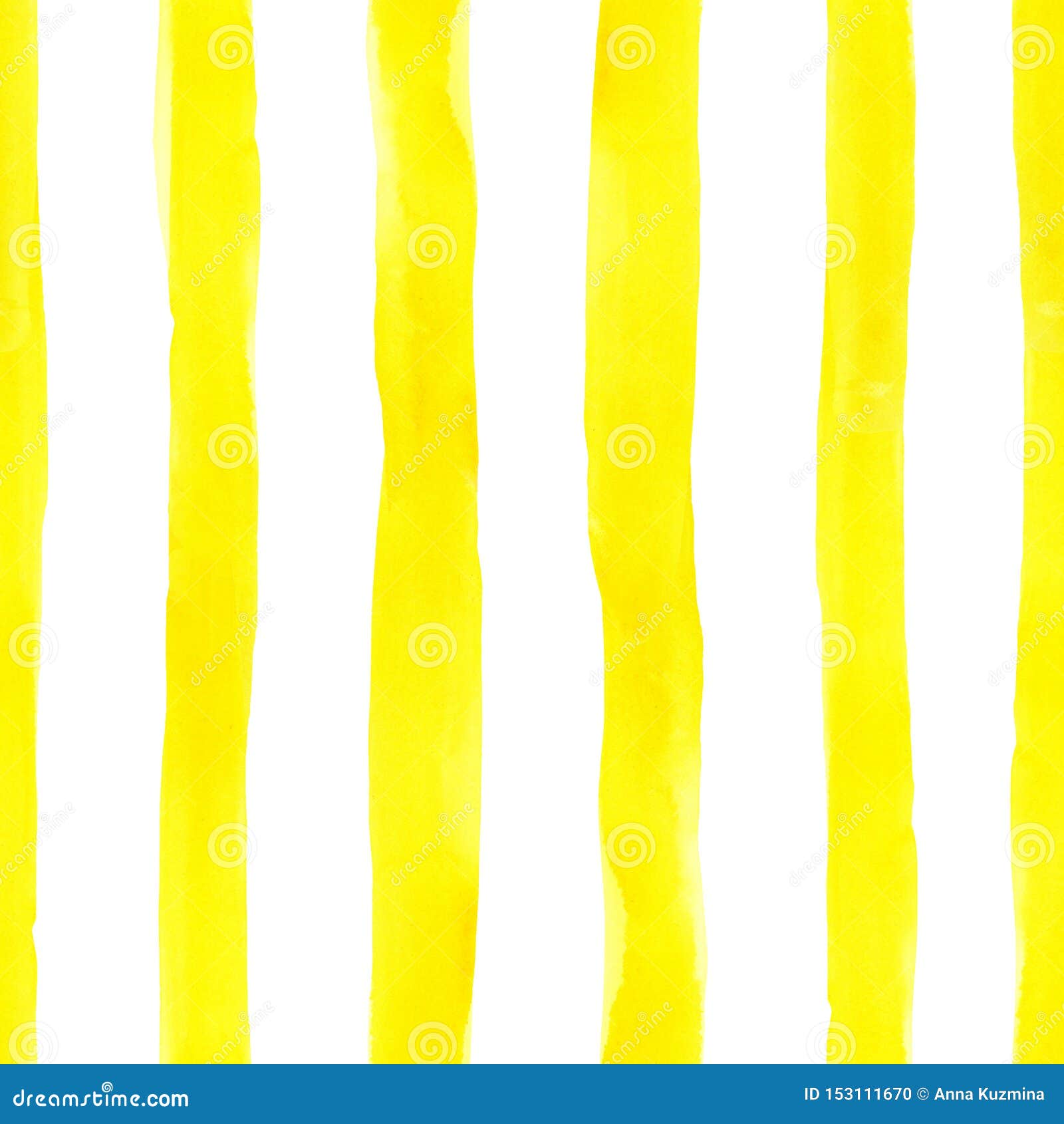 watercolor bright seamless pattern with painted yellow stripes on white background. cute colorful endless print, vintage style