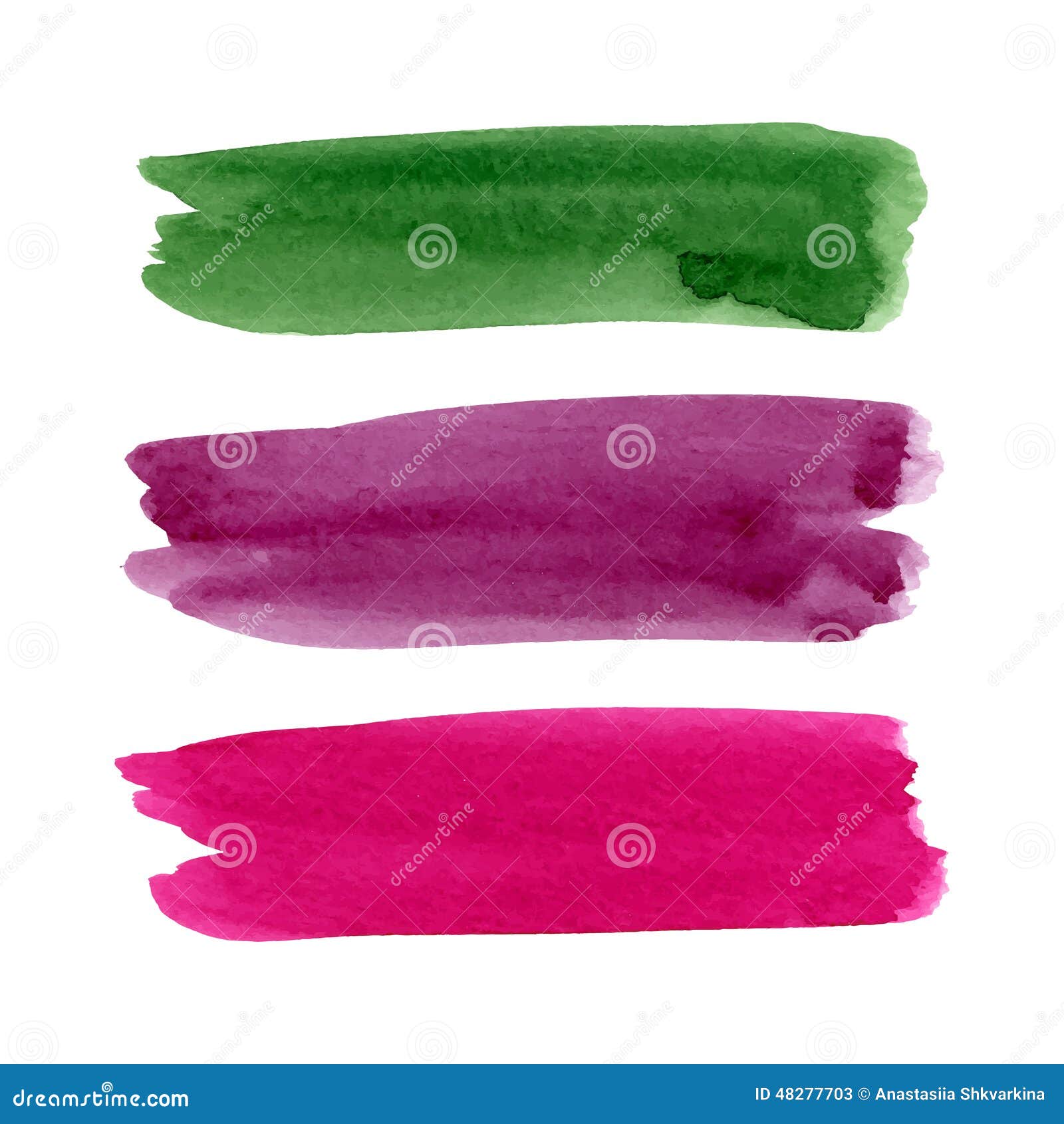 Download Watercolor Brush Stroke Set Stock Vector - Illustration of ...