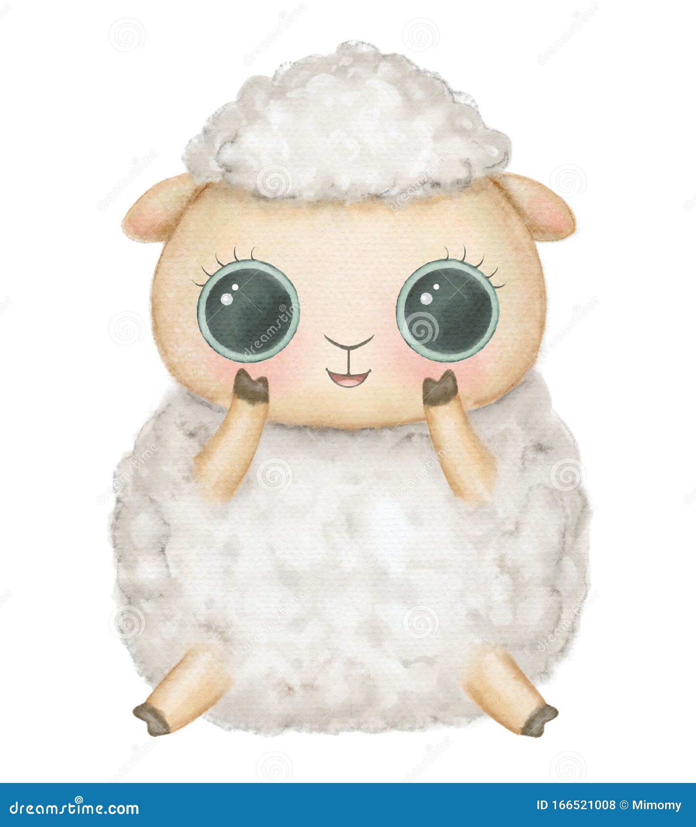 Watercolor Cartoon Kawaii Funny Sheep Stock Illustration - Illustration of paper, paint: 166521008 Watercolor Cartoon Kawaii Funny Sheep Stock Illustration - Illustration of paper, paint: 166521008