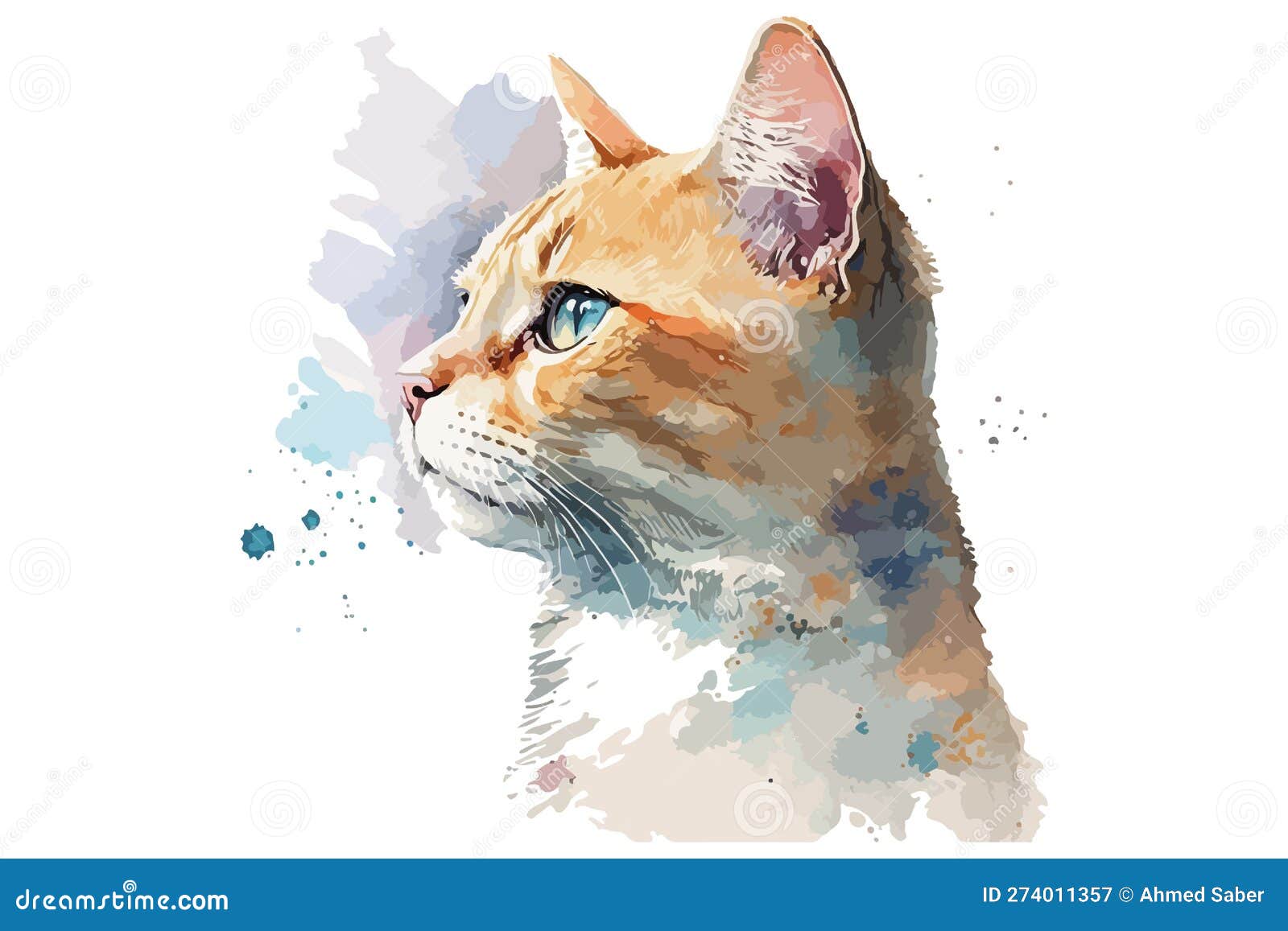 watercolor cat  