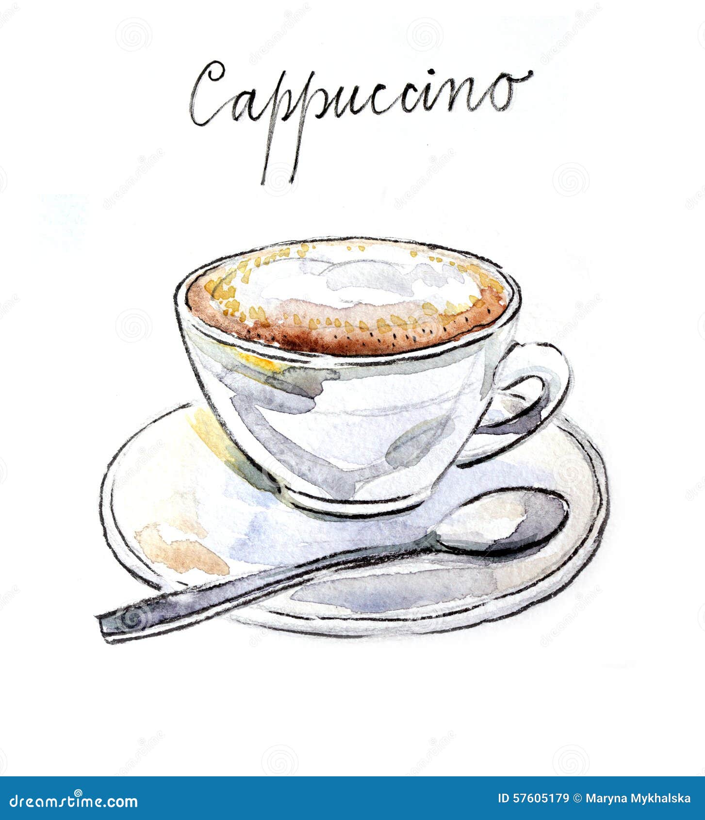 Watercolor Coffee Cappuccino Stock Vector Illustration Of Latte Espresso