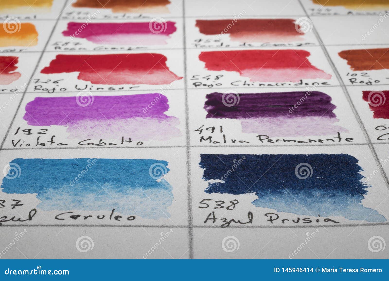 Watercolor Palette Chart