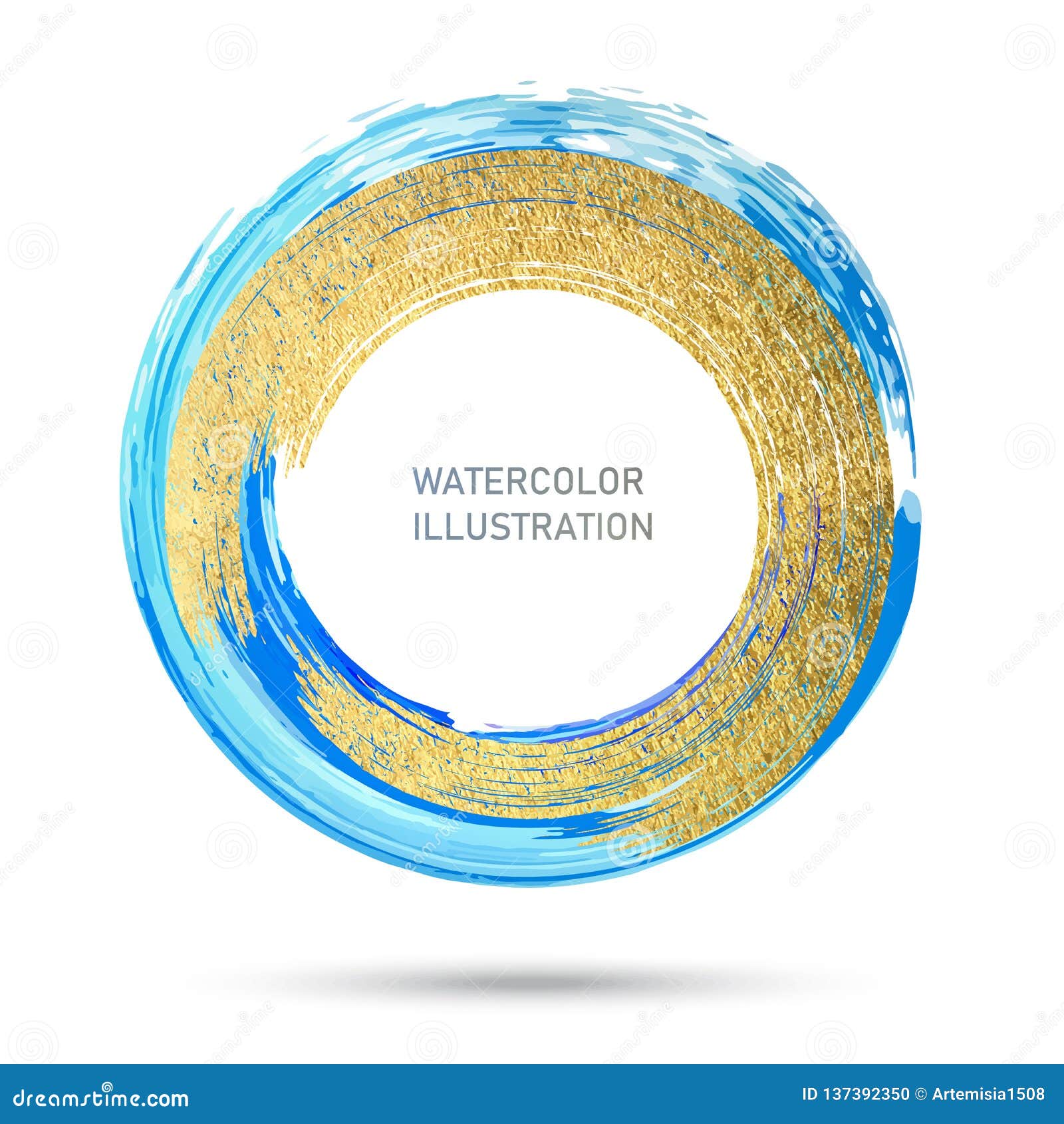 Download Watercolor Color Circle Texture. Ink Round Stroke On White ...
