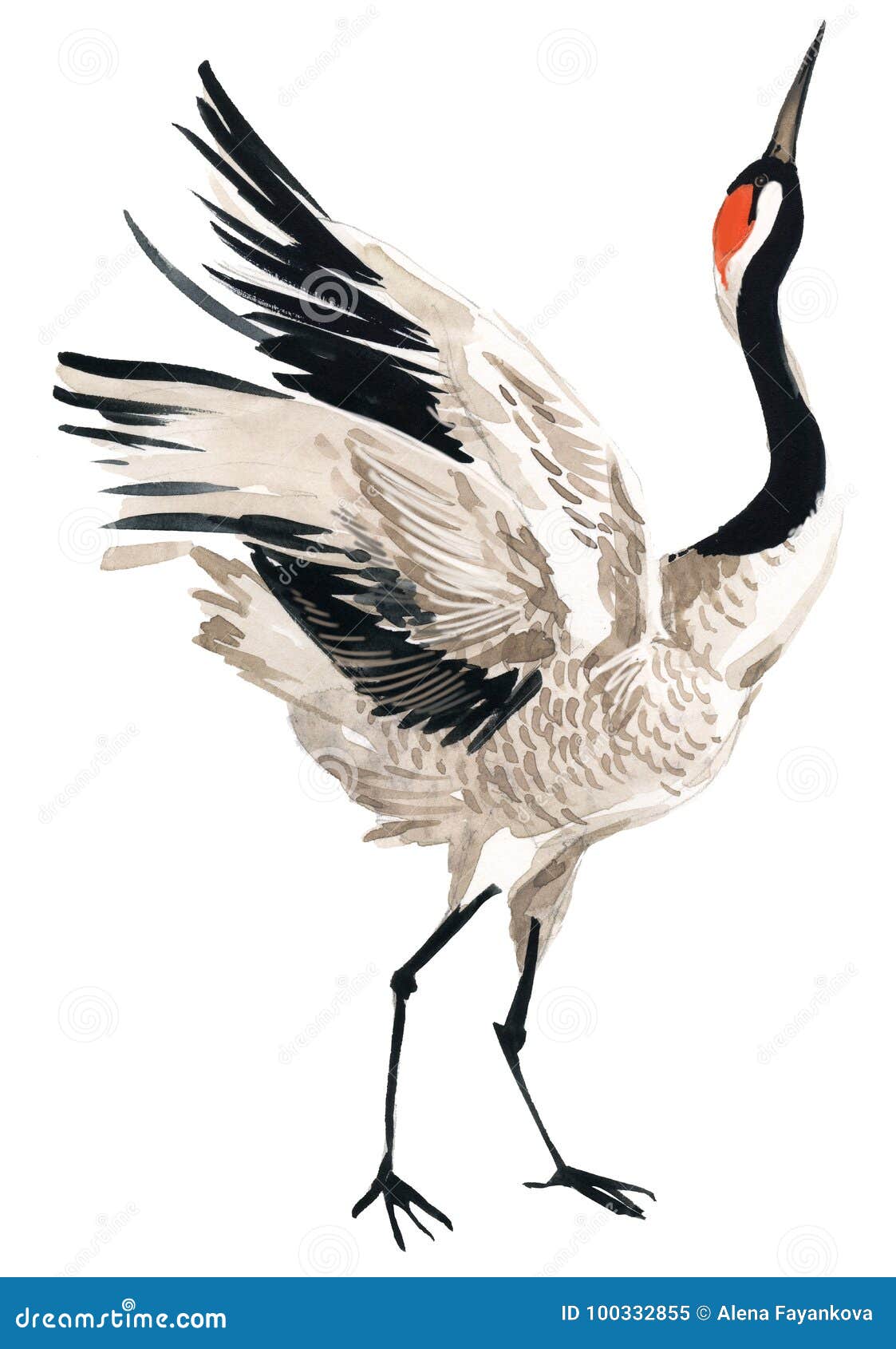 Vector hand drawn doodle sketch flying crane bird  Stock Illustration  68622587  PIXTA