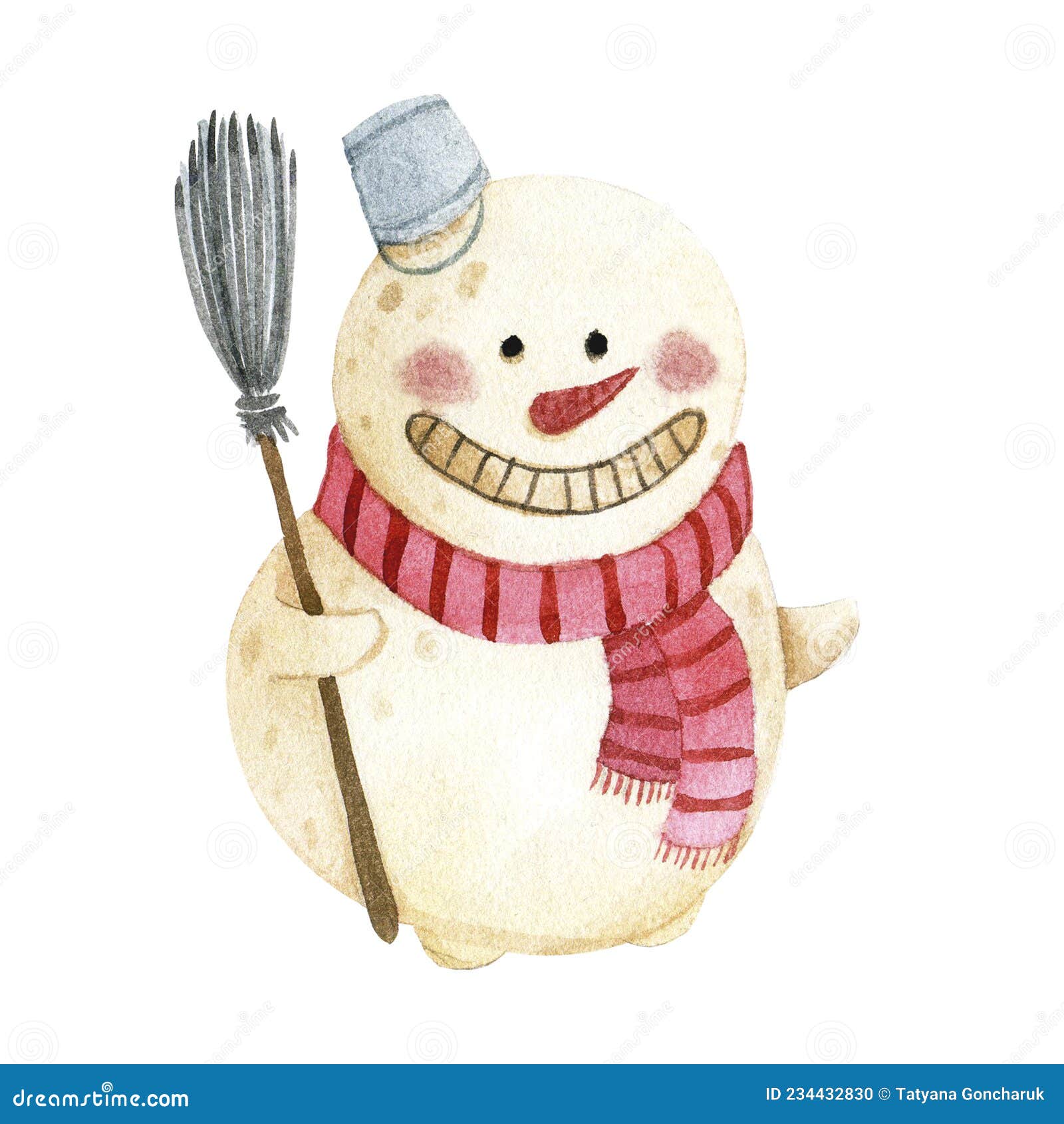 Watercolor Drawing Cute Character Snowman Childrens Illustration In Cartoon Style For Christmas New Year Stock Illustration Illustration Of Beautiful Clipart Watercolor Drawing Cute Character Snowman Childrens Illustration In Cartoon Style For Christmas New Year Stock Illustration Illustration Of Beautiful Clipart