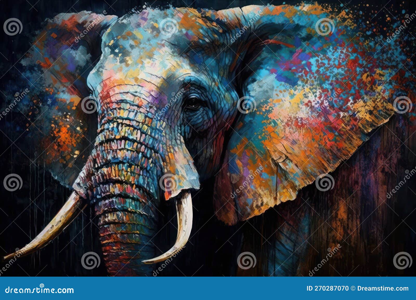 watercolor drawing of an elephant. created with generative ai technology.