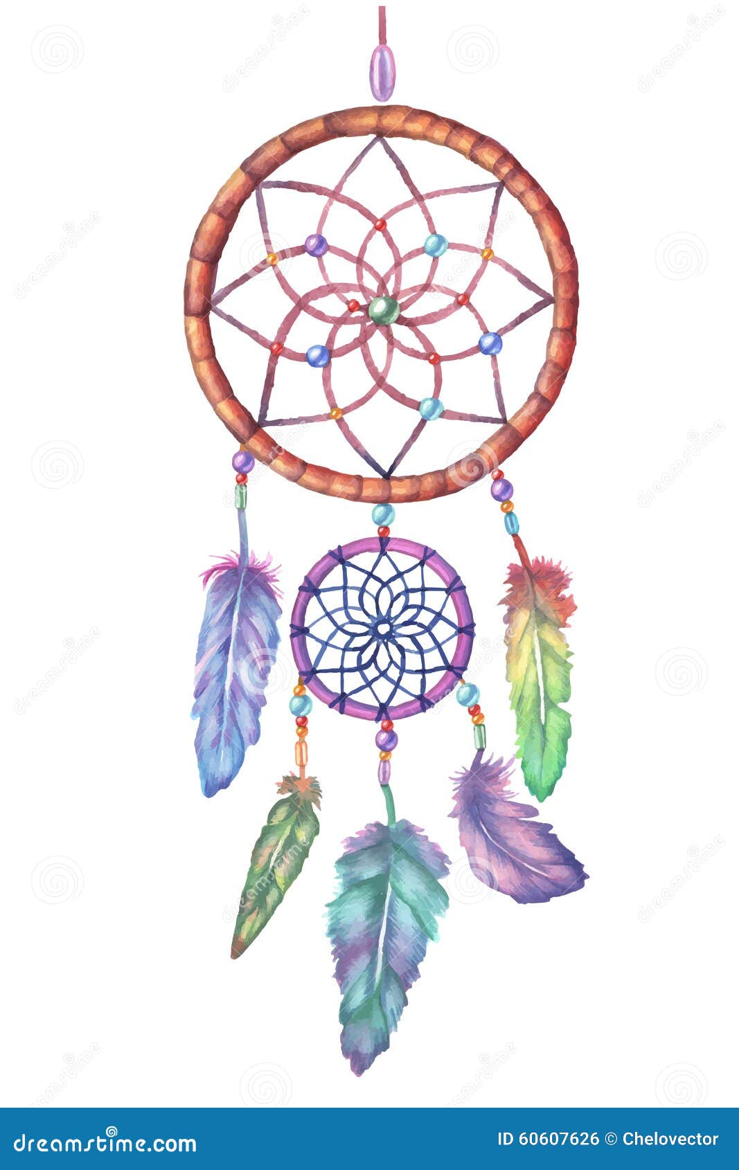 Dream Catcher - Traditional Long BLACK Dream Catcher With Feathers And  Colorful Beads LARGE SIZE, 33