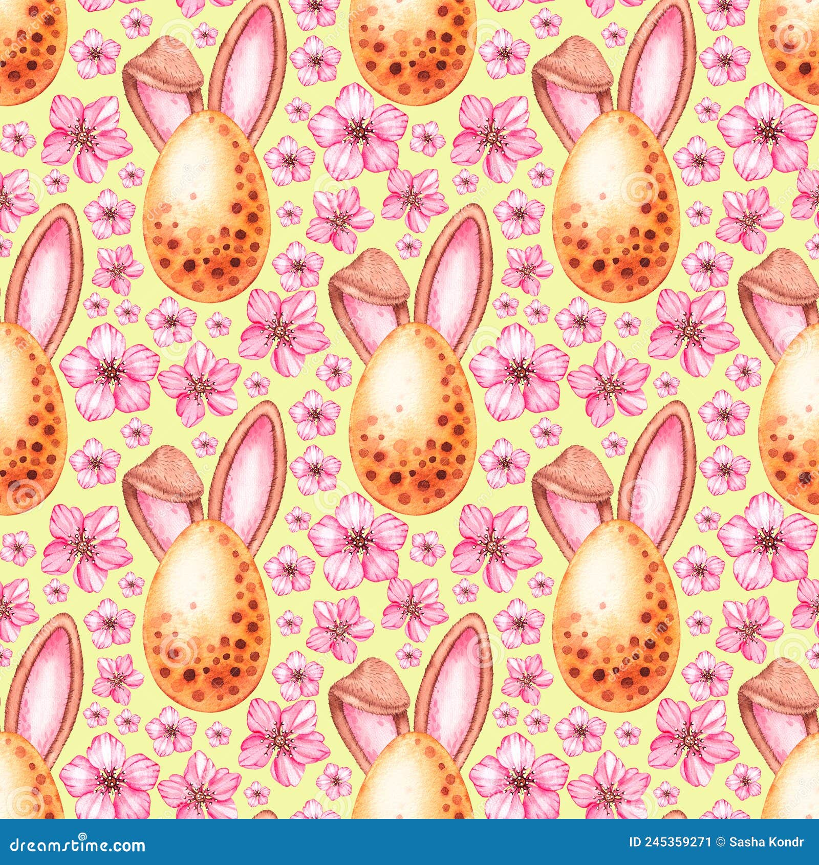 wallpaper stationery Easter bunnies pattern Forest pattern Watercolor seamless pattern Digital download Printable Pattern for fabric