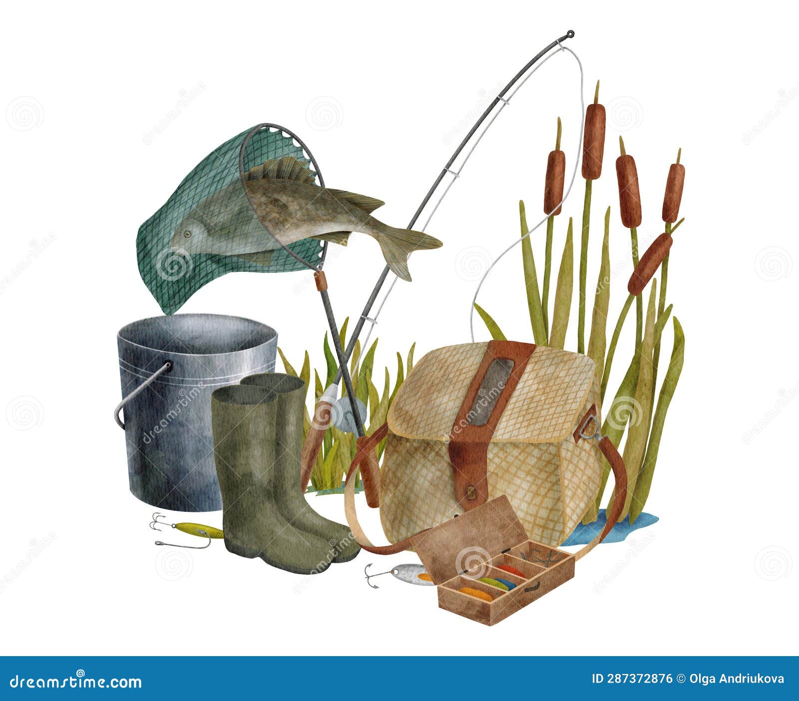Fishing Creel Stock Illustrations – 30 Fishing Creel Stock
