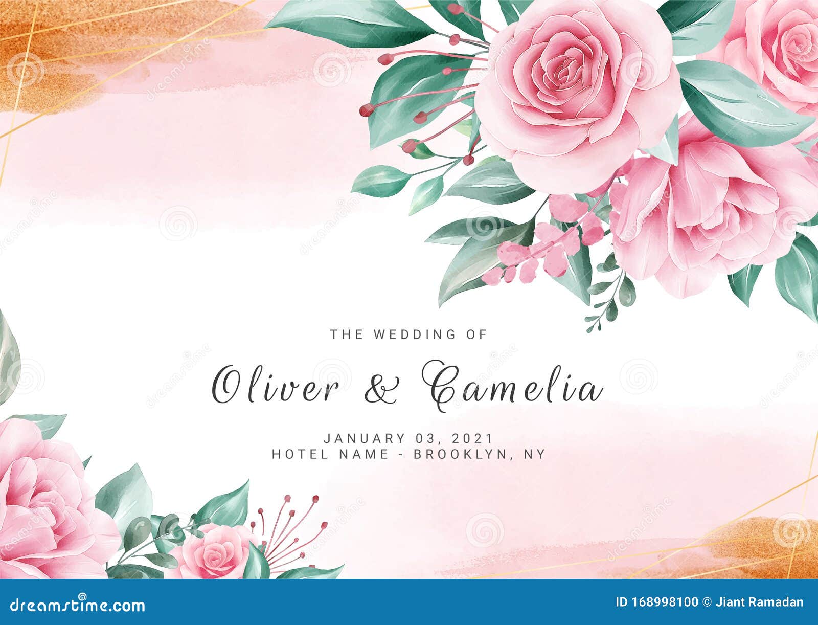 Download Watercolor Floral Background For Wedding Invitation Card ...