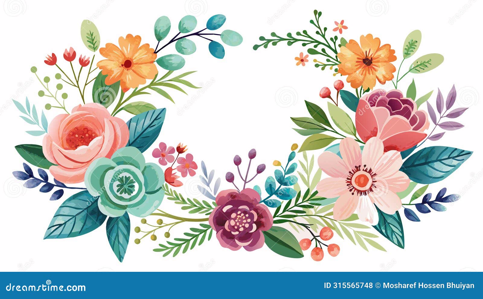 watercolor floral flower frame   for stunning visuals