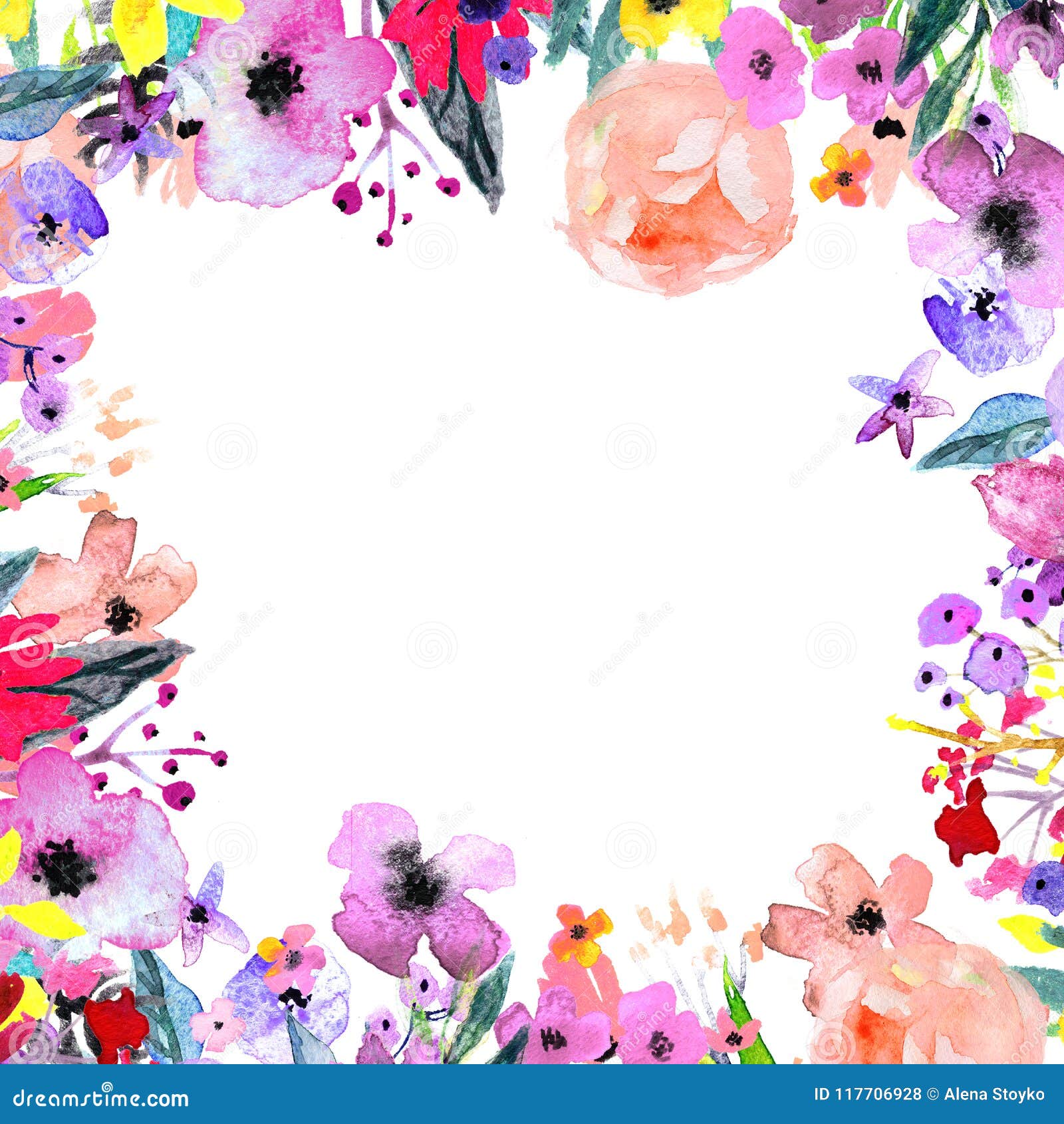 Watercolor Flower Border Stock Illustration Illustration Of Elegant Watercolor Flower Border Stock Illustration Illustration Of Elegant