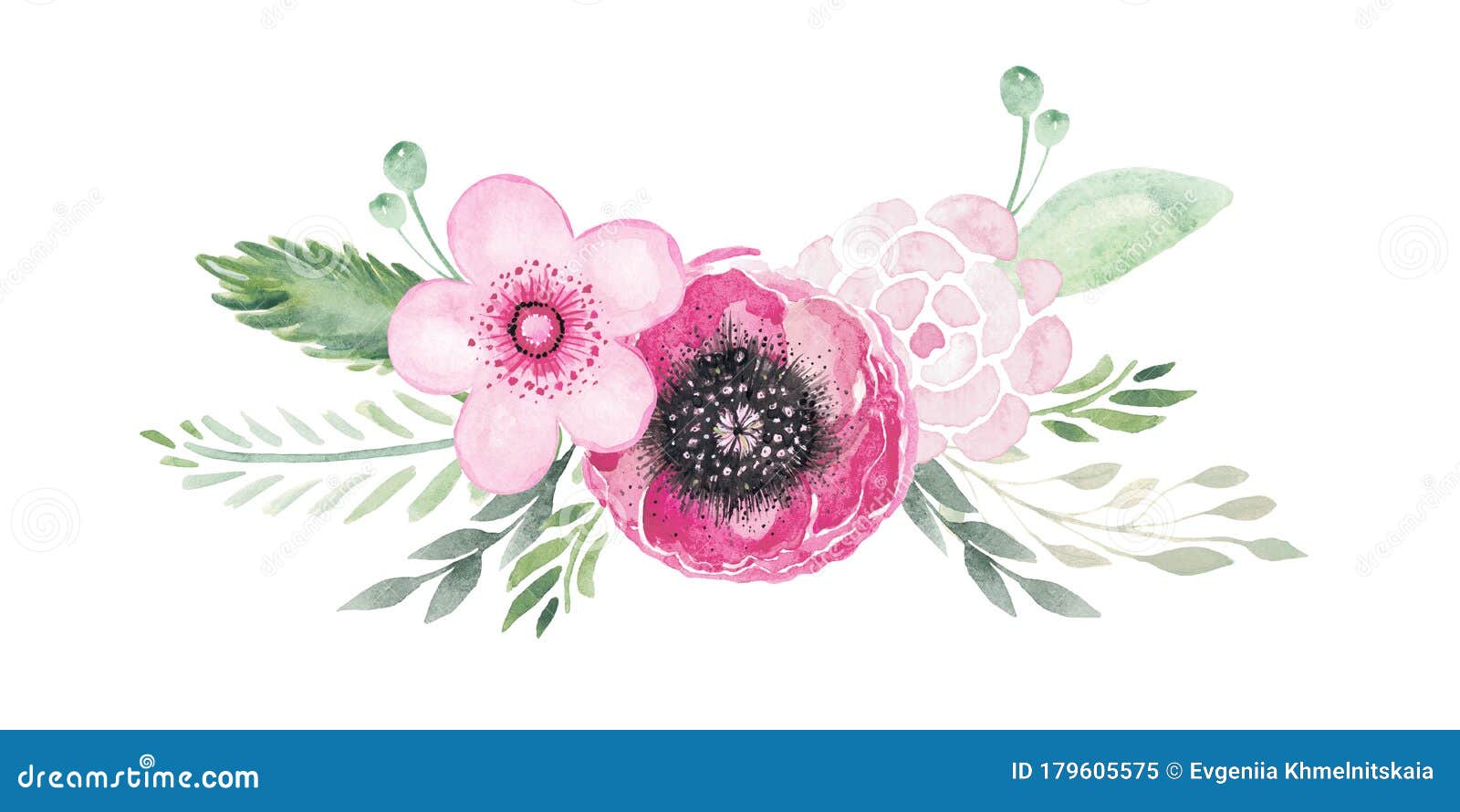Peony Pink Watercolor Flower Women/'s Tee Image by Shutterstock