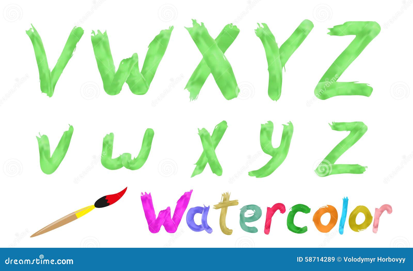 Download Watercolor font stock vector. Illustration of modern ...