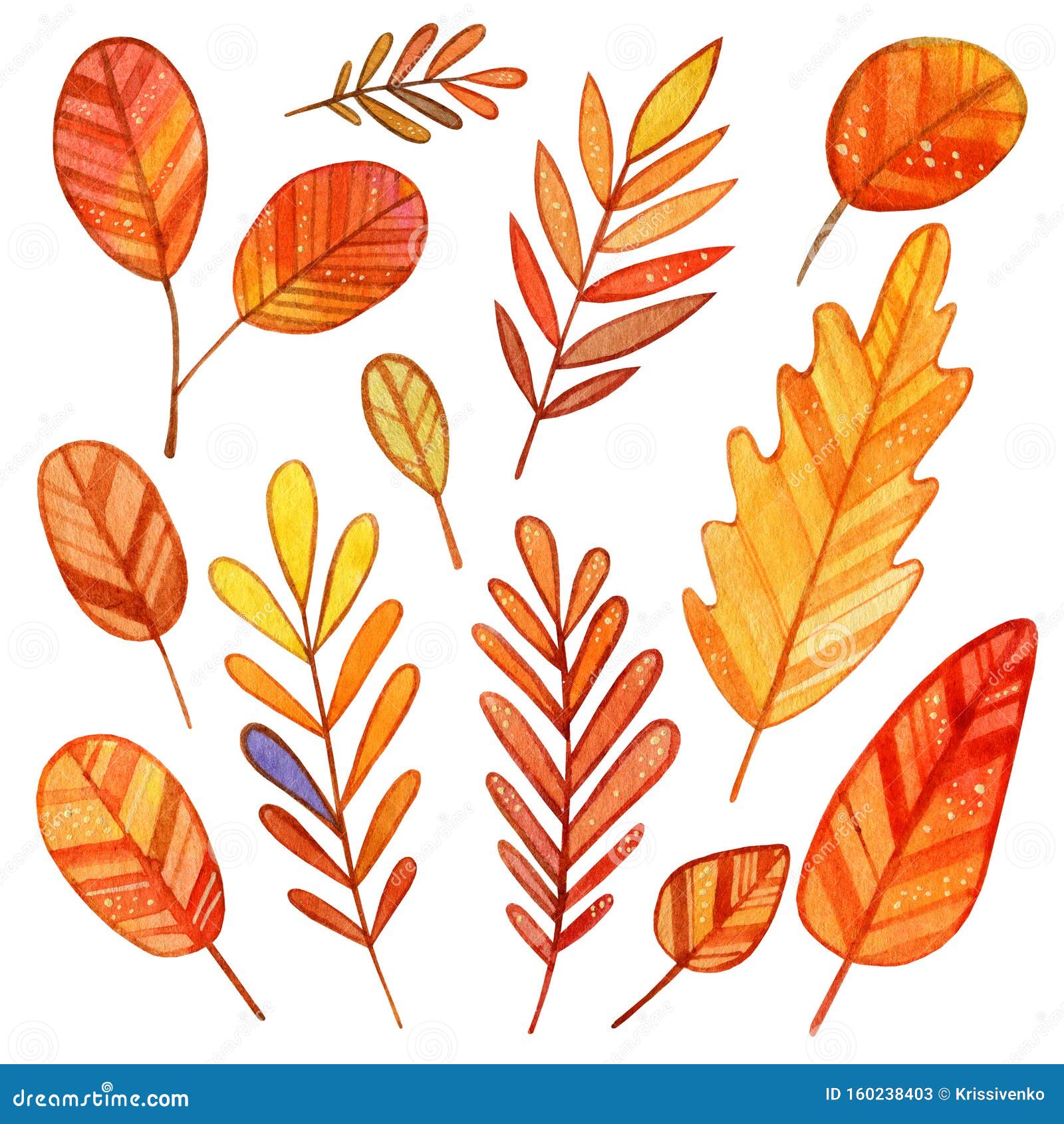 Download Watercolor Forest Autumn Set Leaves In Bright Colors ...