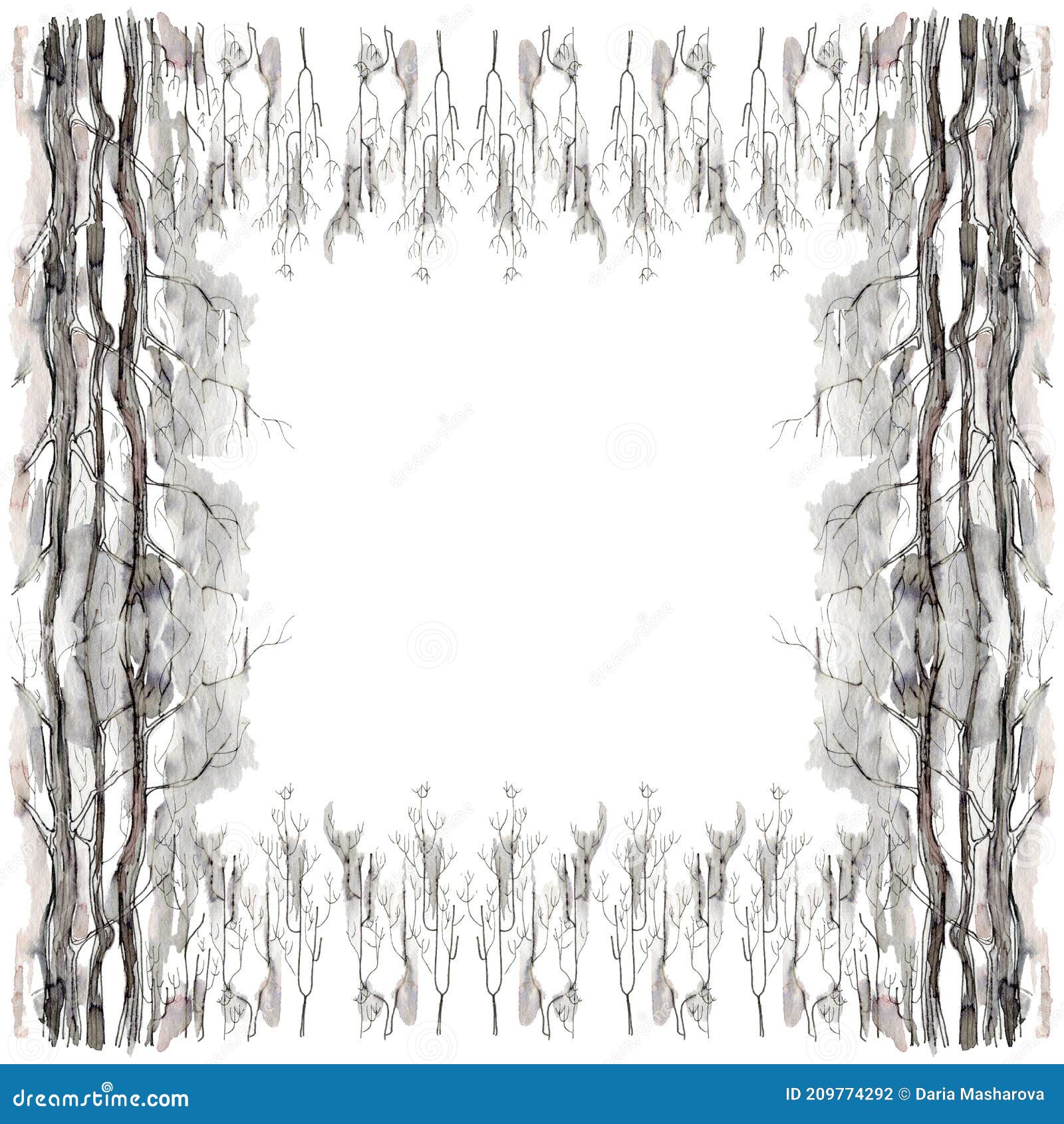 Watercolor Frame With Illustration Of A Forest With A Muted Color Black And White Sketch Made By Hand Stock Photo Image Of Element Black Watercolor Frame With Illustration Of A Forest With A Muted Color Black And White Sketch Made By Hand Stock Photo Image Of Element Black