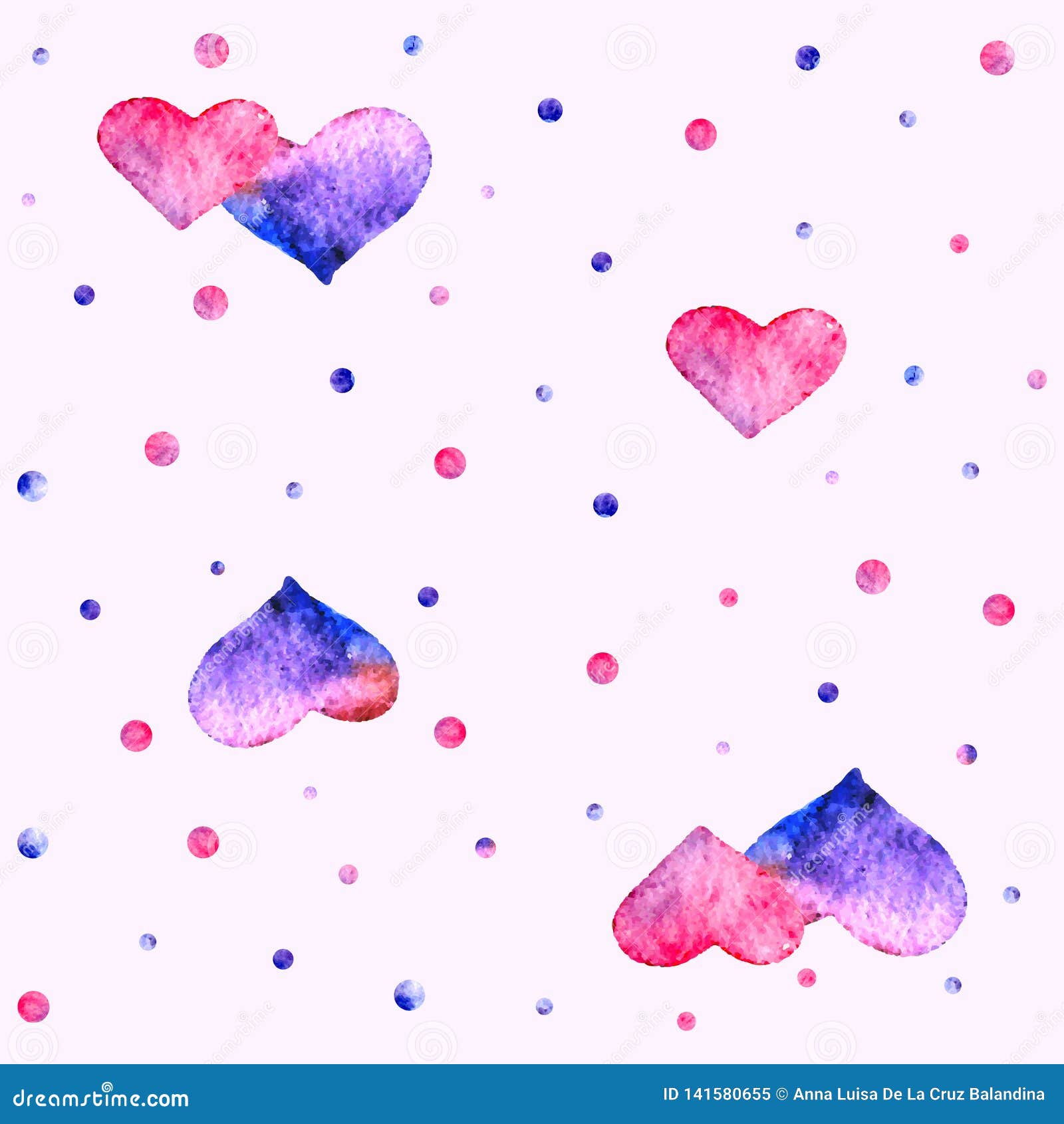 Download Watercolor Heart Pattern. Vector Stock Vector - Illustration of wedding, element: 141580655
