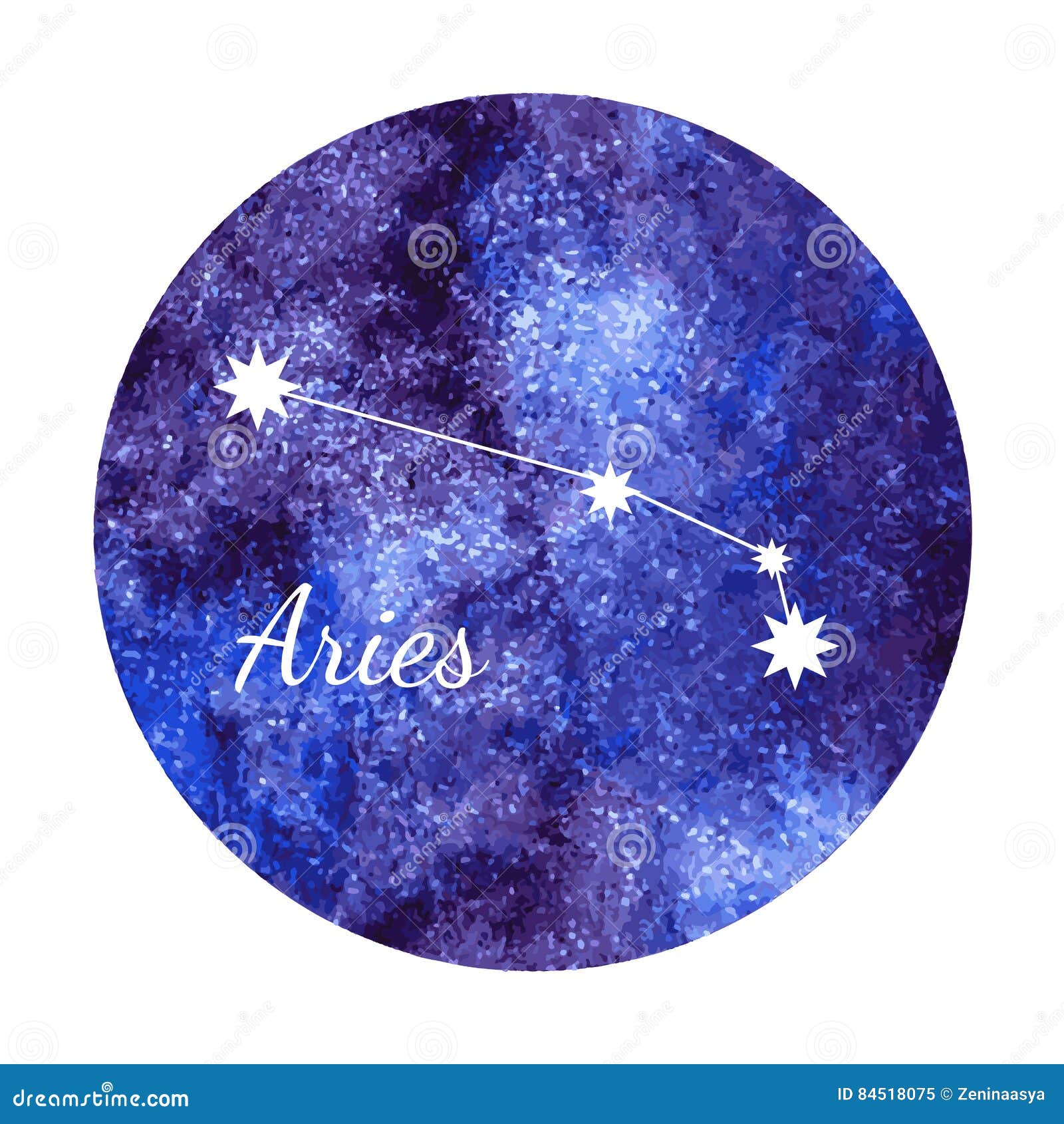 Watercolor Horoscope Sign Aries Stock Vector - Illustration of ...
