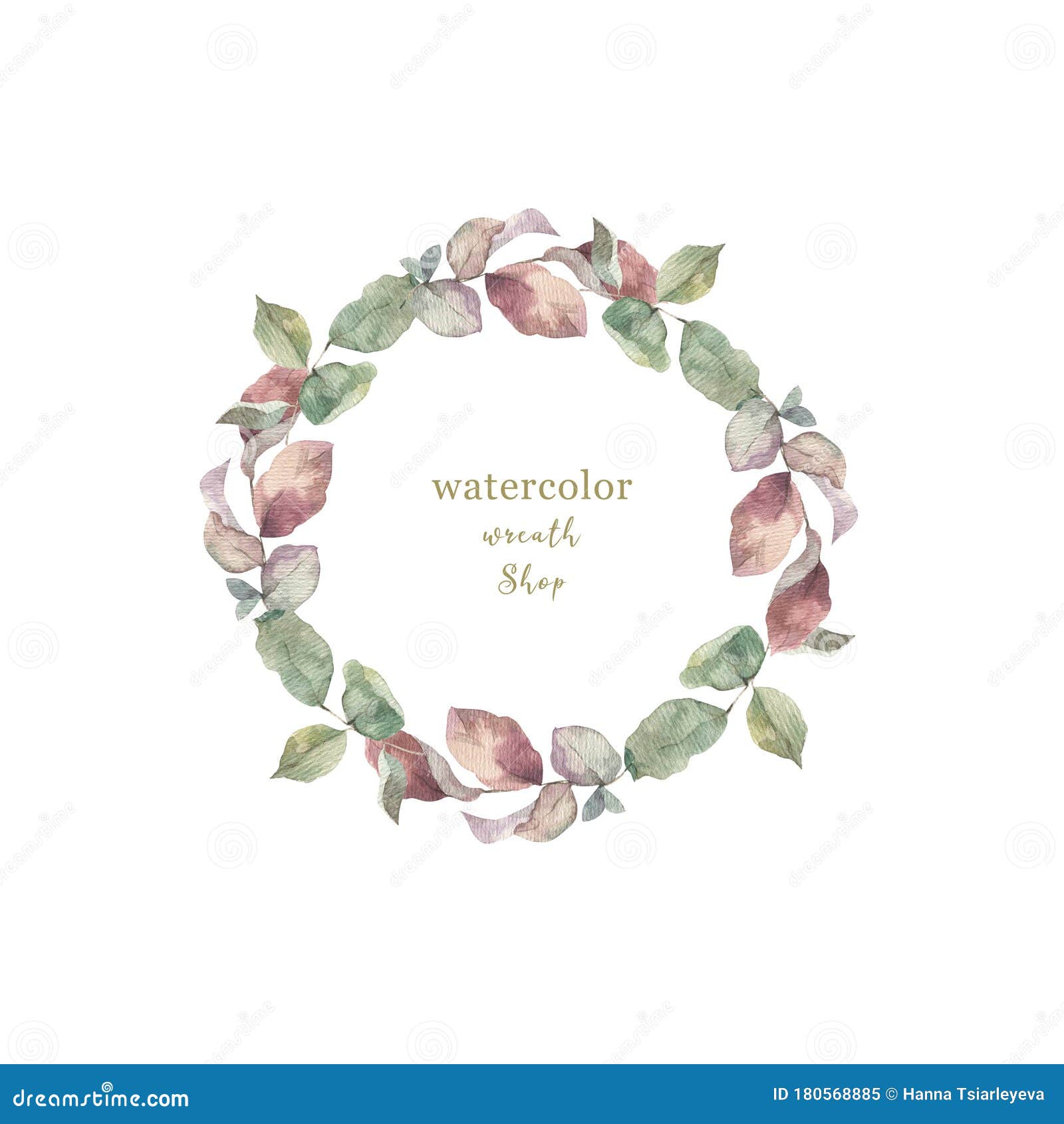 watercolor  of a beautiful floral wreath with spring flowers. hand drawn elegant light pink flowers on white