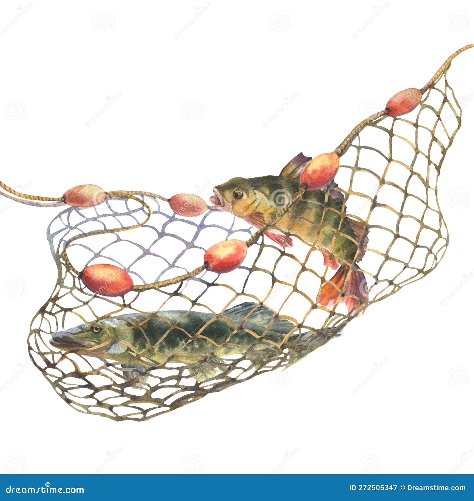 Decorative Artwork of Fish with Fishing Net Editorial Stock Image