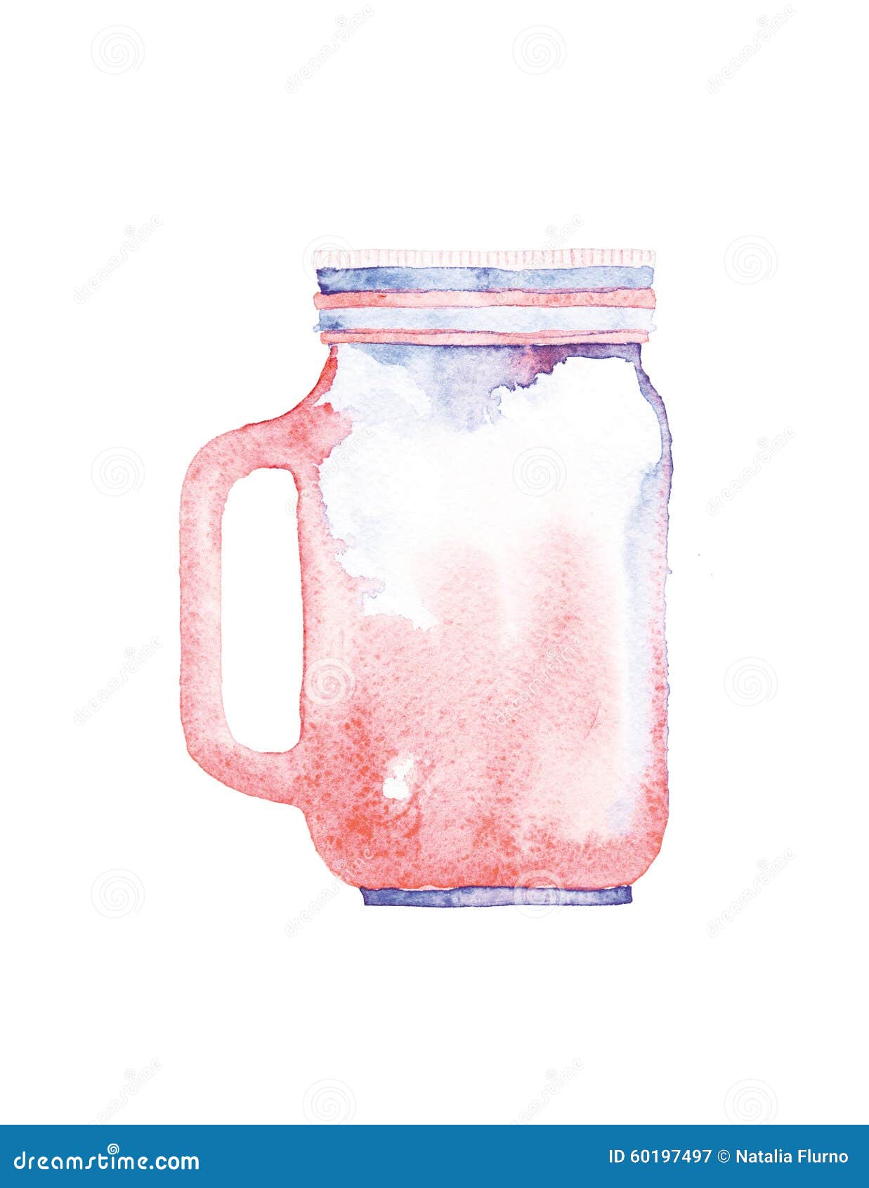 Watercolor jar stock illustration. Illustration of drink 60197497