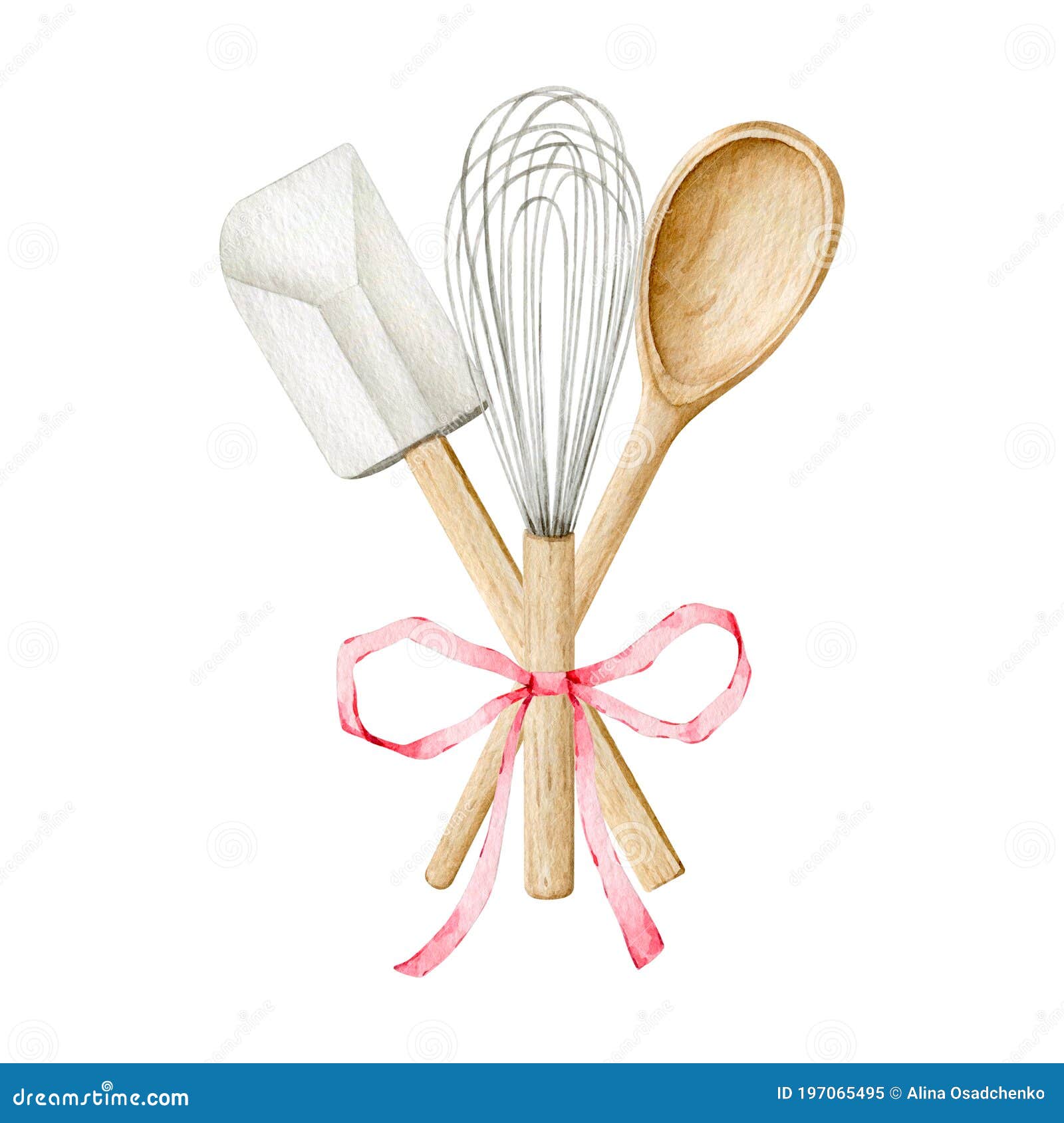 watercolor kitchen utensils clipart for bakery decoration