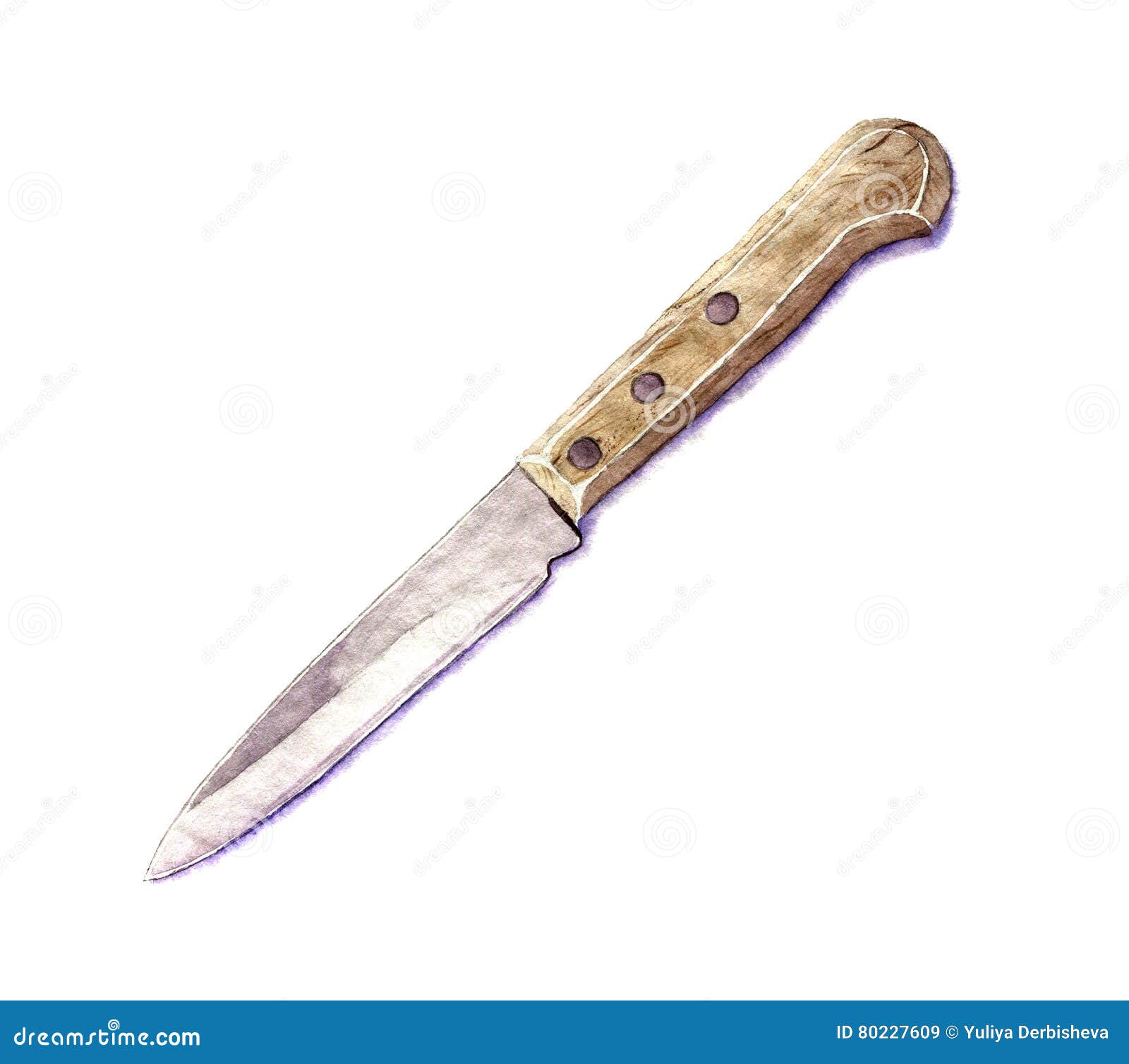 Watercolor Knife. Realistic Illustration for Print, Design and