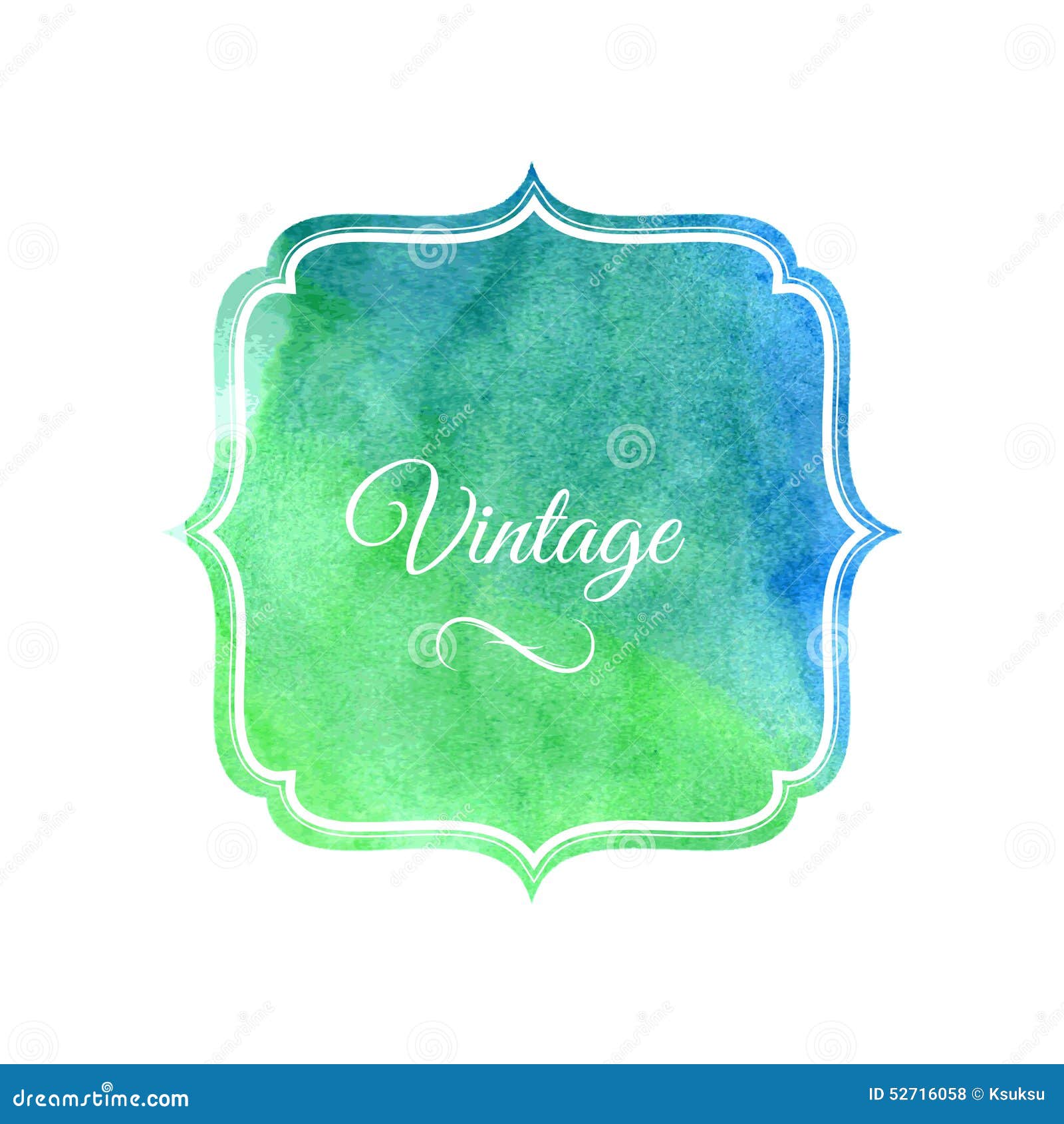 Watercolor Label Design Element Stock Vector Illustration of brush, green 52716058