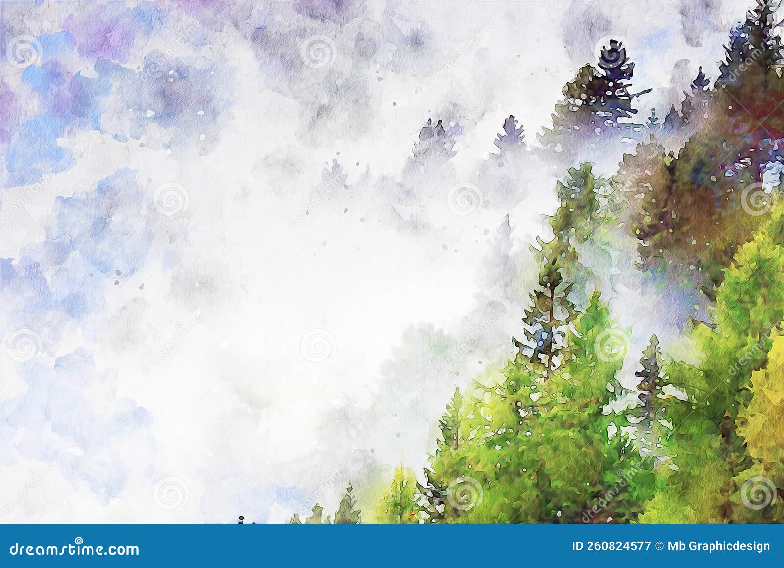 Watercolor Landscape Background Illustration Stock Image Image of